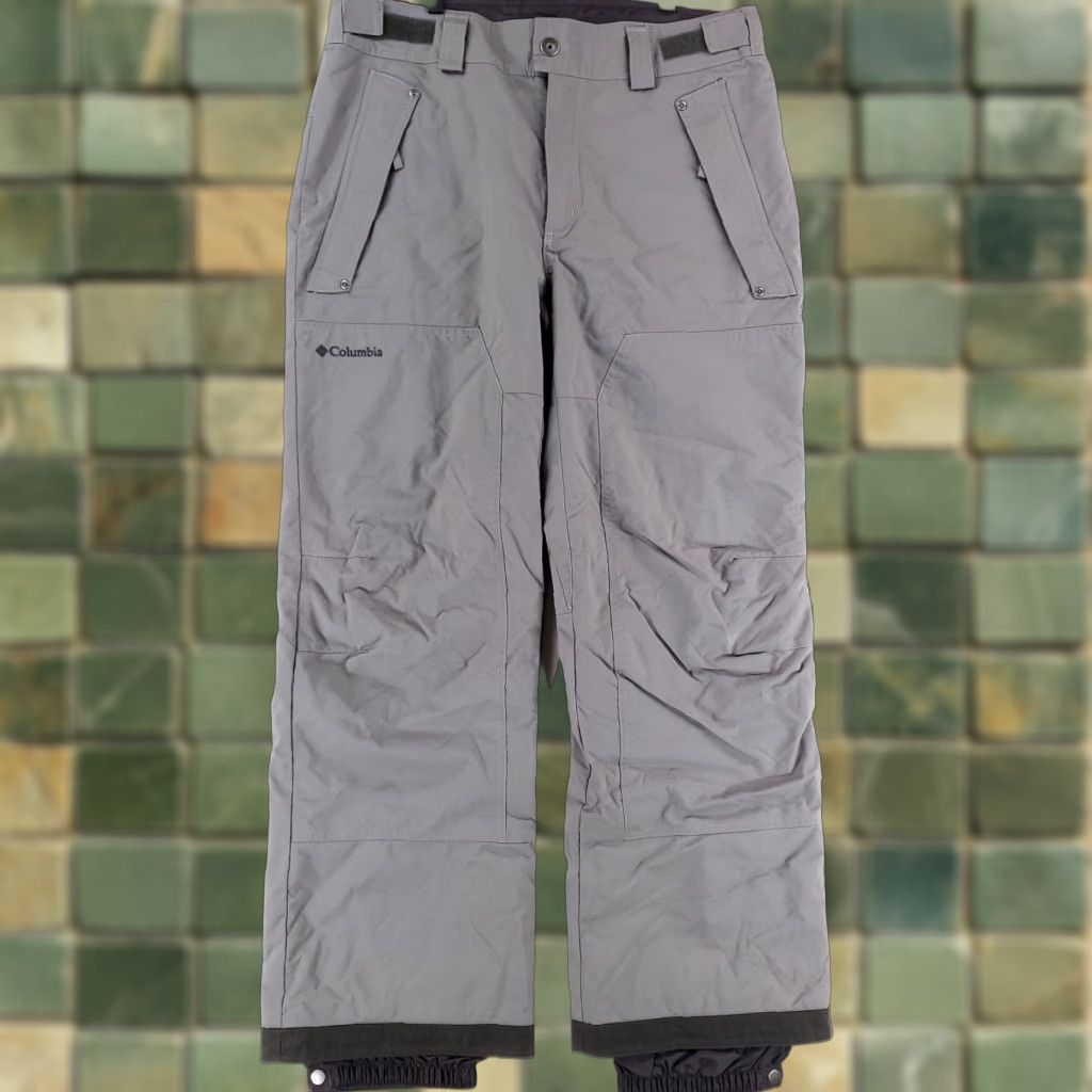 Columbia Snow Pants Mens M Gray Nylon Omni-tech Snowboarding Skiing Pants
