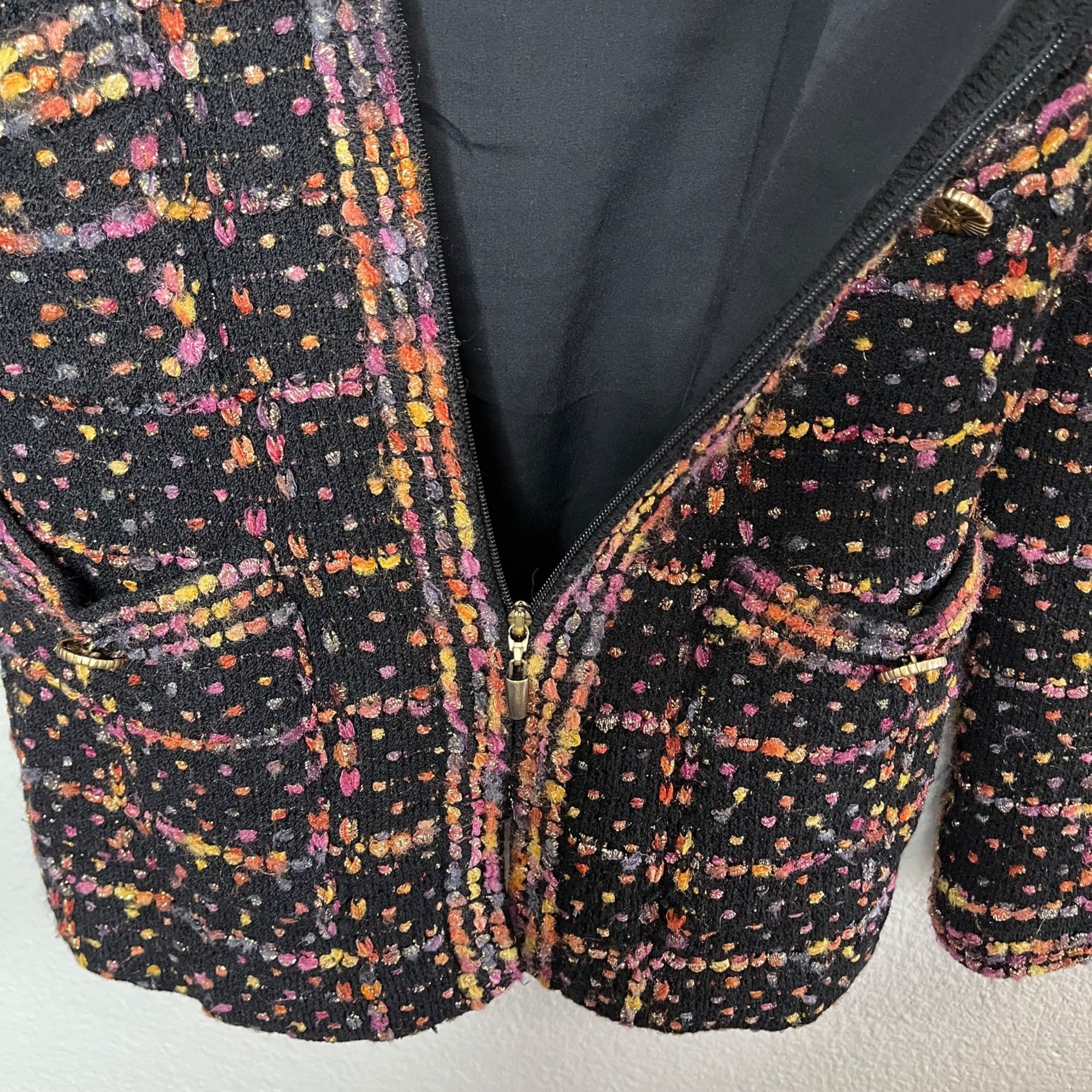 St. John St. John Womens Tweed Knit Multicolor Blazer Jacket Front Po Size XS / US 0-2 / IT 36-38 - 8 Thumbnail