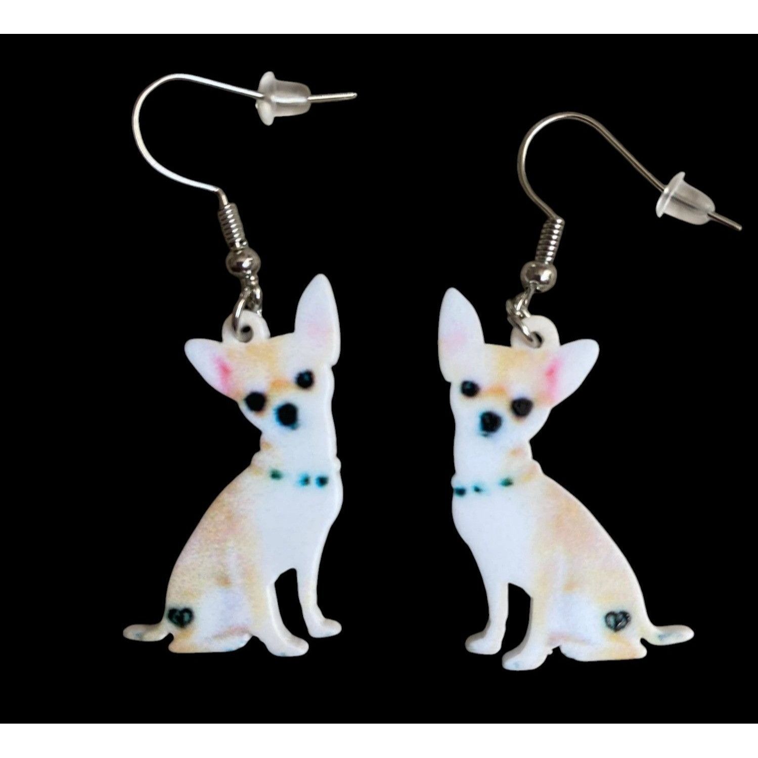 Handmade Chihuahua Earrings Dog Mom Animal Rescue Pets Dangle Hooks N Size ONE SIZE - 2 Thumbnail