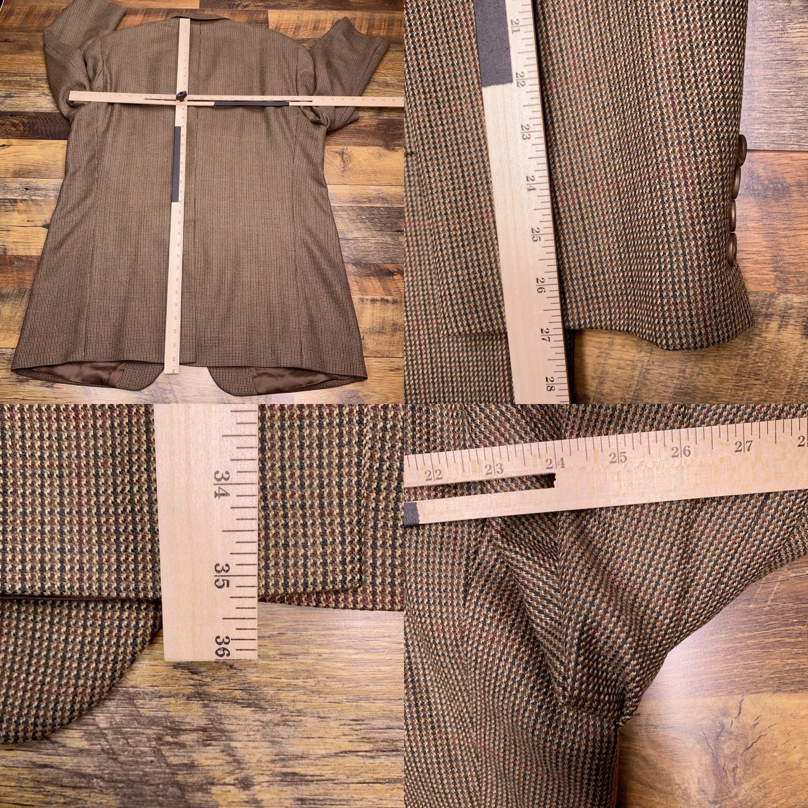 Chaps VINTAGE Chaps Ralph Lauren Sport Coat Blazer Wool Brown Notch Lapel Single-Breasted 50 Big & Tall Extra Long Mens Size 50R - 9 Thumbnail