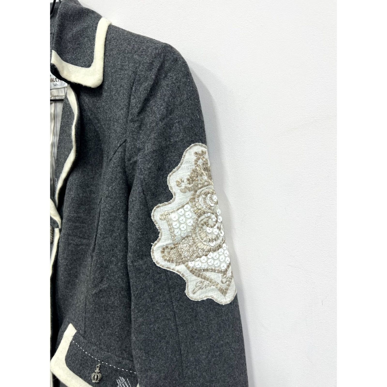 Vintage Elisa Cavaletti Blazer Shirt Wool Cashmere Blend Gray S Women Bondsmen Style Blazer 60s Mens Womens Size S / US 4 / IT 40 - 5 Thumbnail