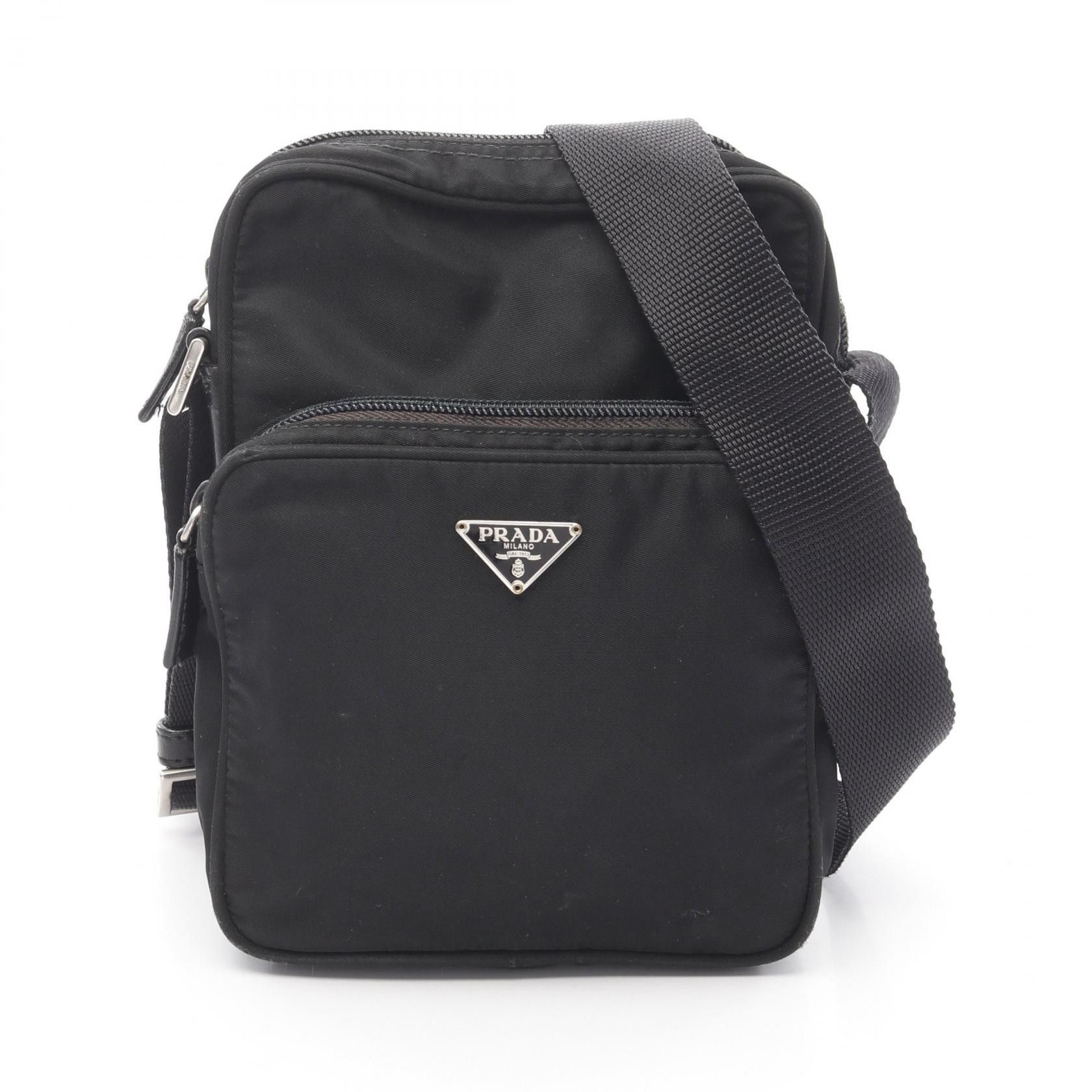 Prada Prada Bt0169 Nylon Leather Shoulder Bag Leather Shoulder Bag Bt0169 in Black, Women's