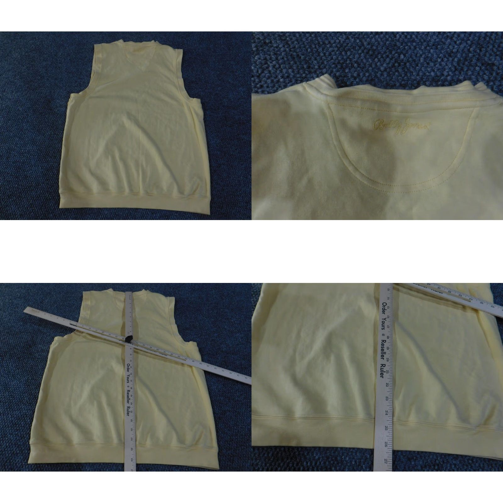 Vintage Bobby Jones Sweater Vest Mens L Yellow V-Neck Pima Cotton Golf Vest Size US L / EU 52-54 / 3 - 8 Thumbnail