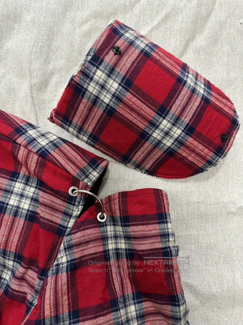 Vetements Sleeveless Iron Ring Plaid Shoulder Pad Flannel