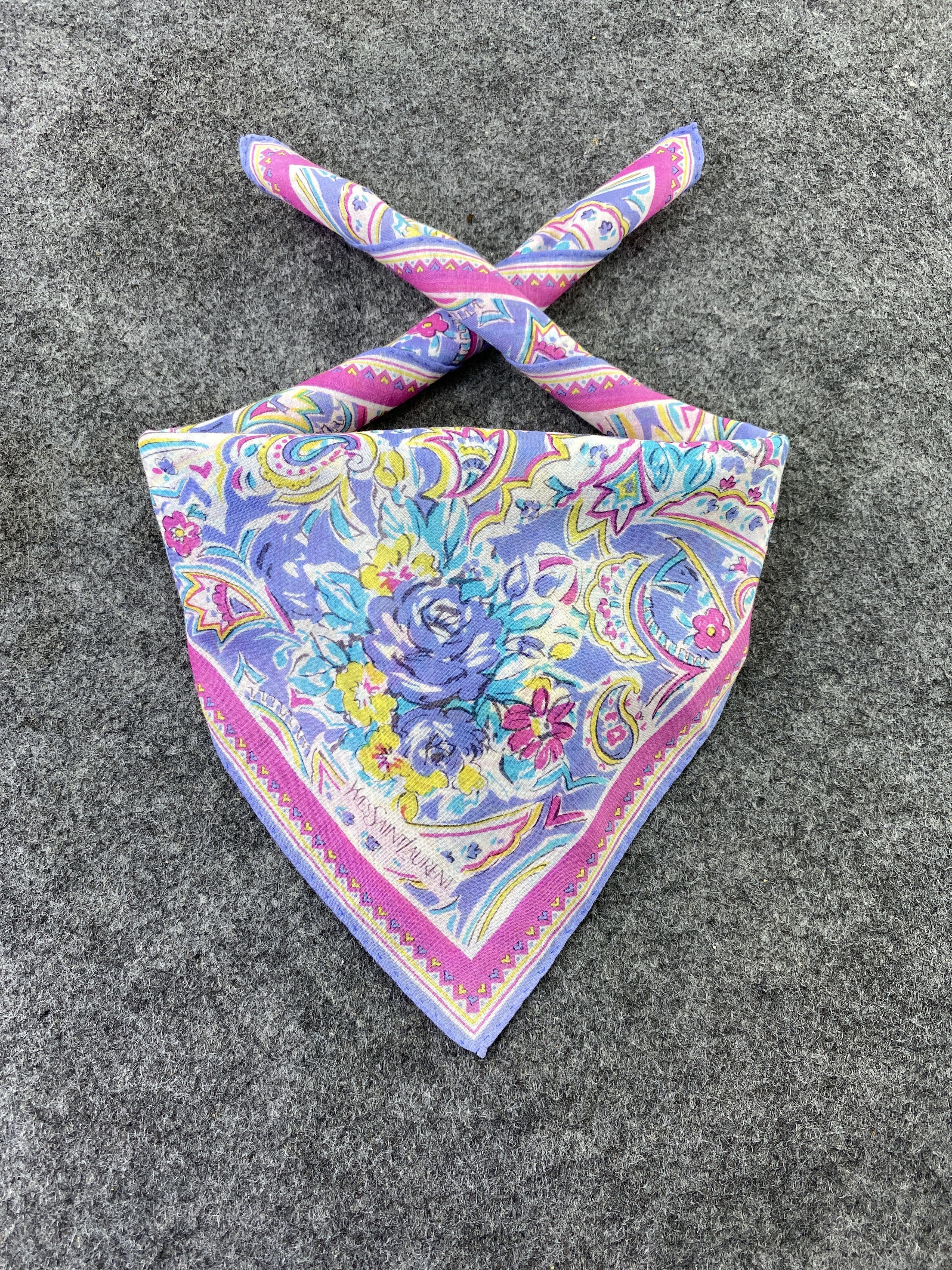 Yves Saint Laurent YSL Handkerchief Neckerchief Bandana-B269 Size ONE SIZE - 2 Thumbnail