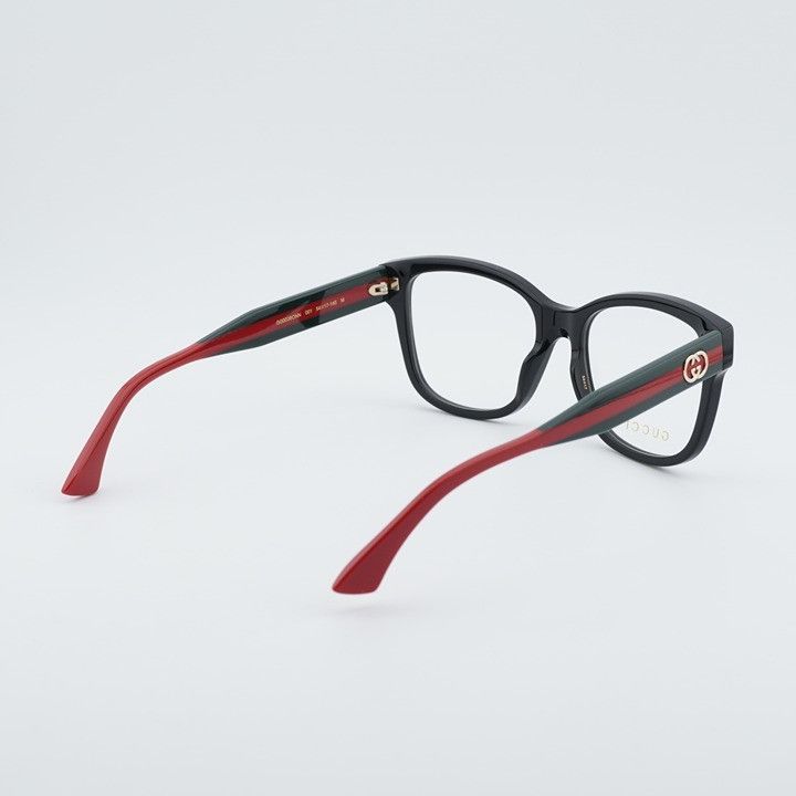Gucci Gucci GG0038ONN 001 Eyeglasses Black 54mm Square Frame Size ONE SIZE - 4 Thumbnail