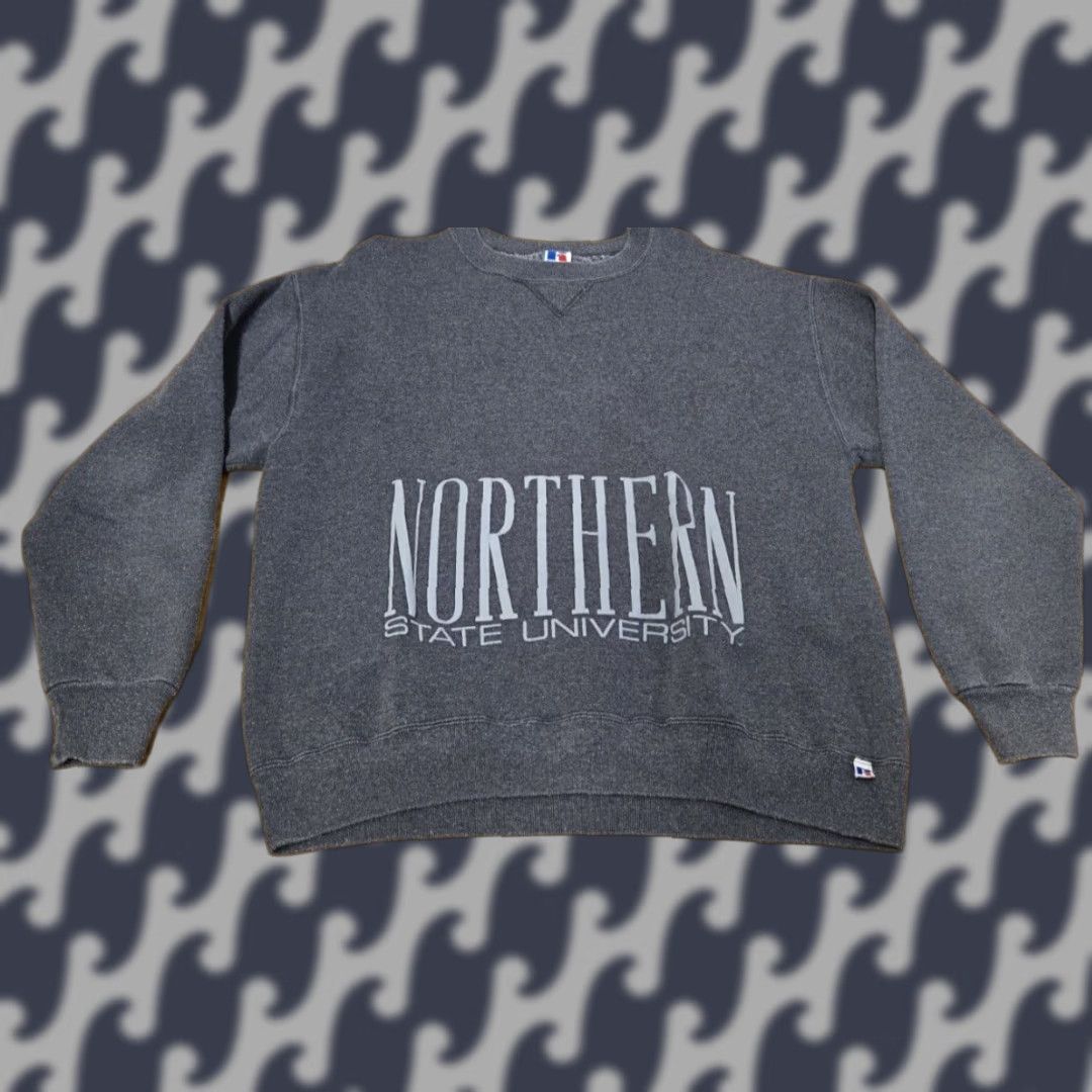 Russell Athletic VINTAGE Russell Athletic Sweatshirt XL Men Northern State University Crew Neck Blue Heavyweight Crew Sweatshirt University Mens Size US XL / EU 56 / 4 - 1 Thumbnail
