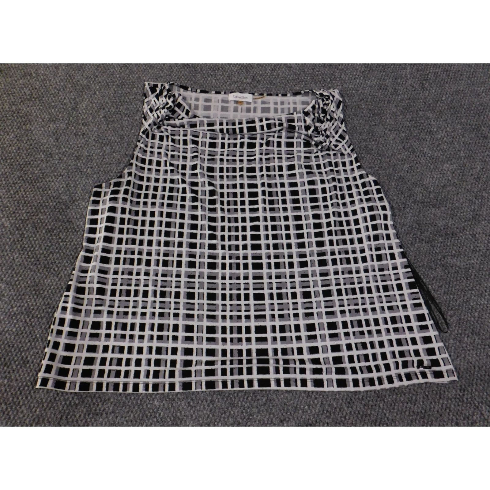 Calvin Klein Calvin Klein Blouse Womens 3X Sleeveless Geometric Print Black White Top Size XXL / US 16-18 / IT 52-54 - 5 Thumbnail