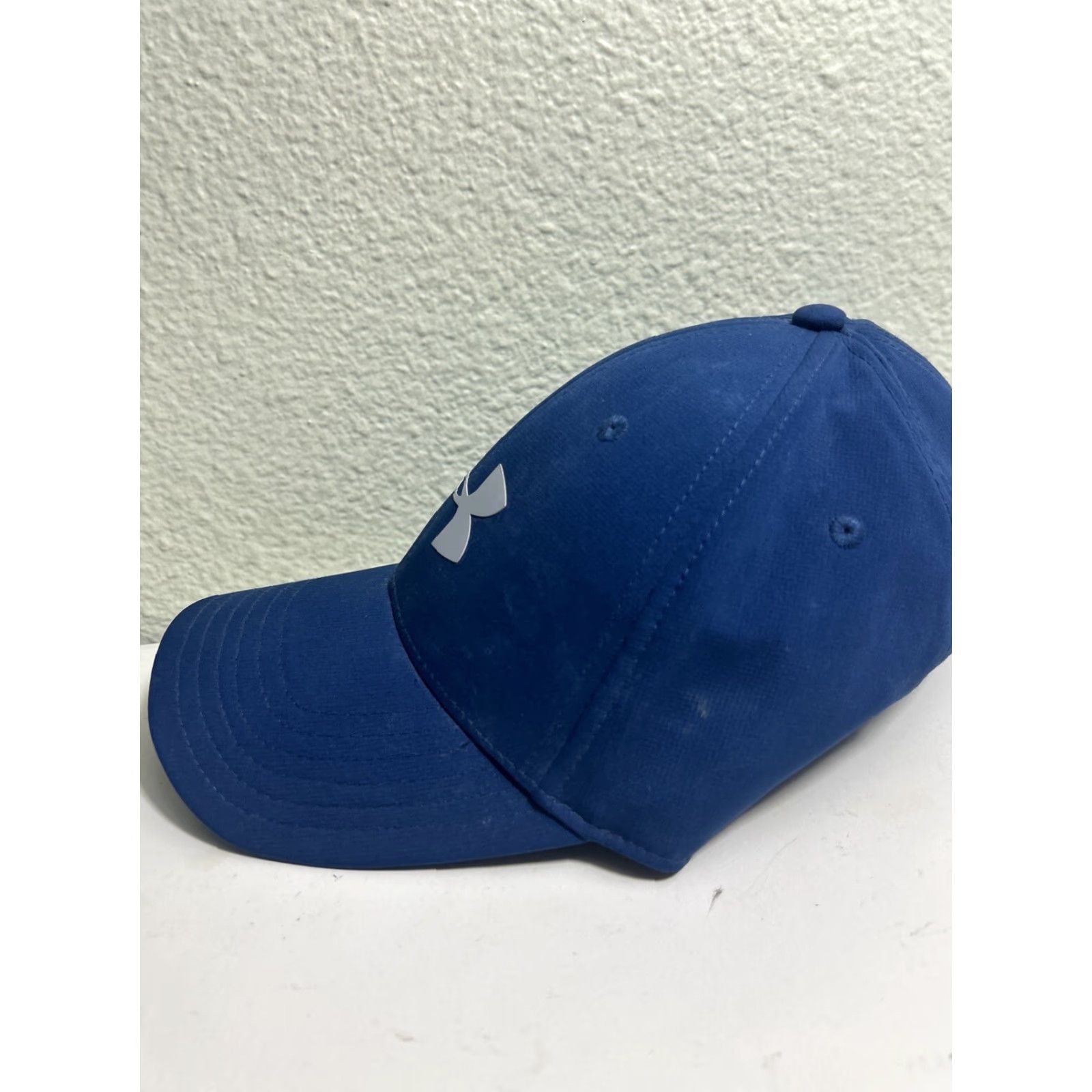 Under Armour UNDER ARMOUR Hat Mens Flex Fitted L/XL Navy Blue White Embroidered Logos UA Blitzing Moisture Wicking Breathable Stretch HeatGear Sweatband Size ONE SIZE - 5 Thumbnail