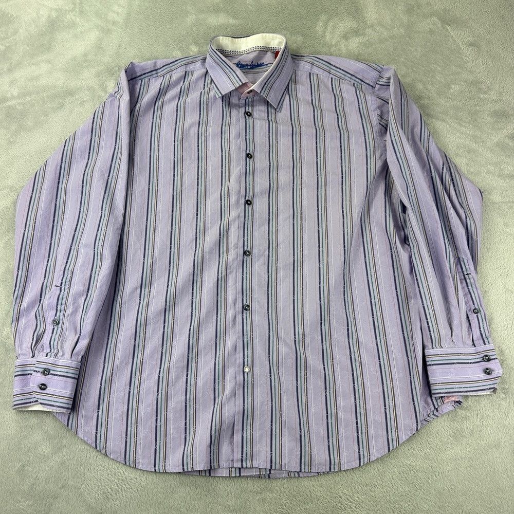 Robert Graham Button Up Long Sleeve Purple Shirt Men’s Size