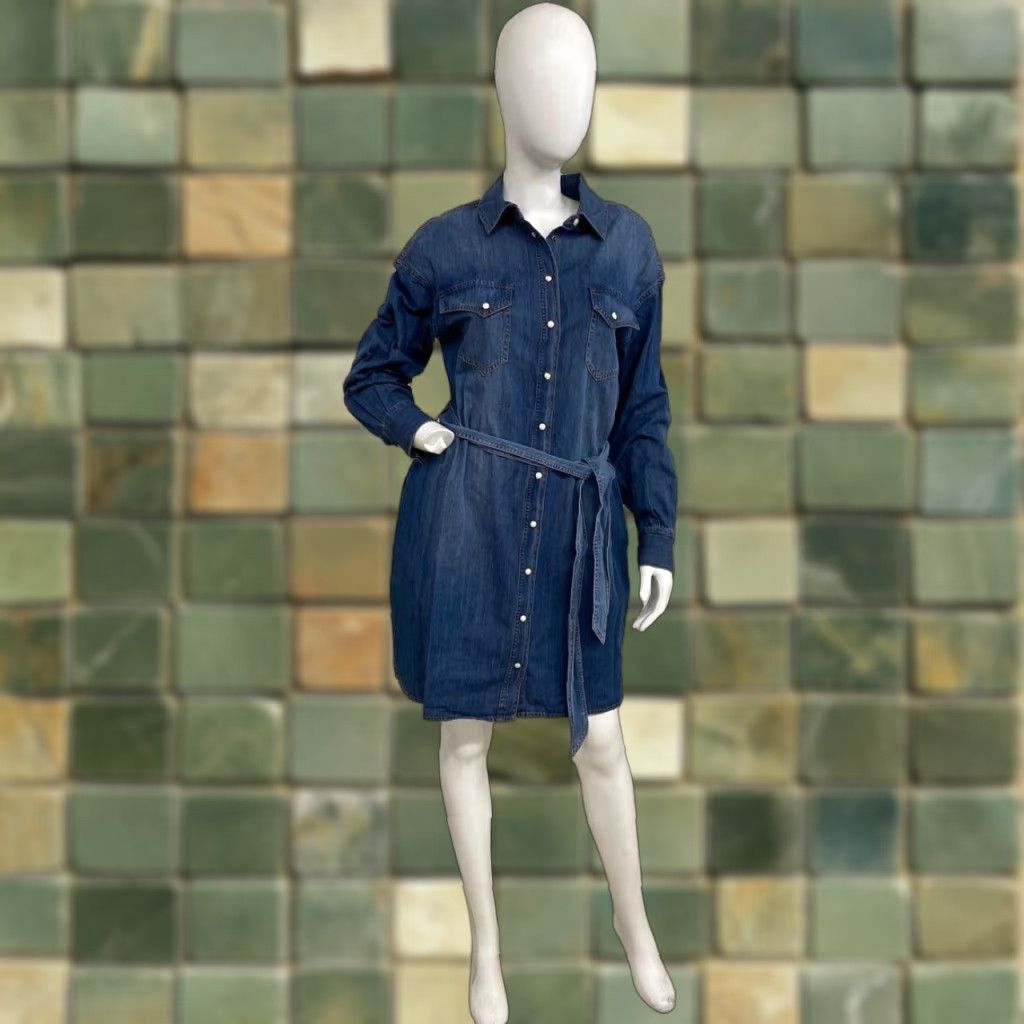 PENDLETON Shirt Dress Women M Chambray Blue TJ366-69870