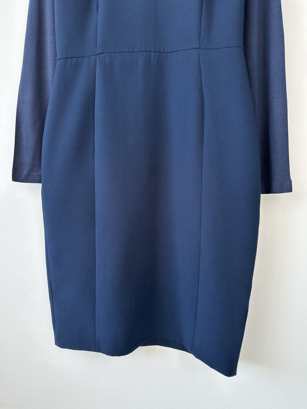 ME+EM ME+EM Navy Blue Sheath Midi Dress Long Sleeve size UK 10 Size M / US 6-8 / IT 42-44 - 4 Thumbnail