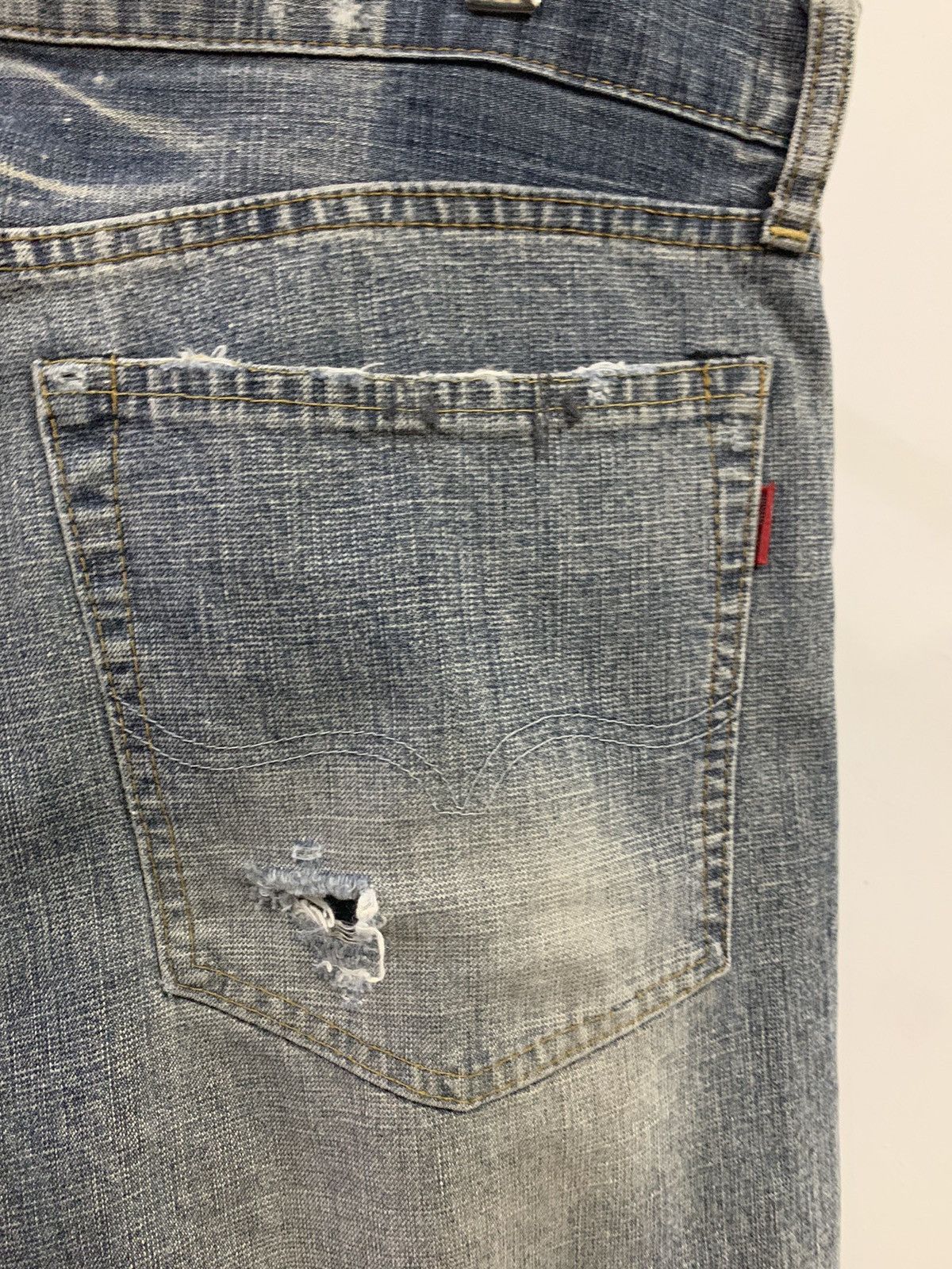 Japanese Brand BARTACK Distressed Denim Size US 34 / EU 50 - 14 Thumbnail