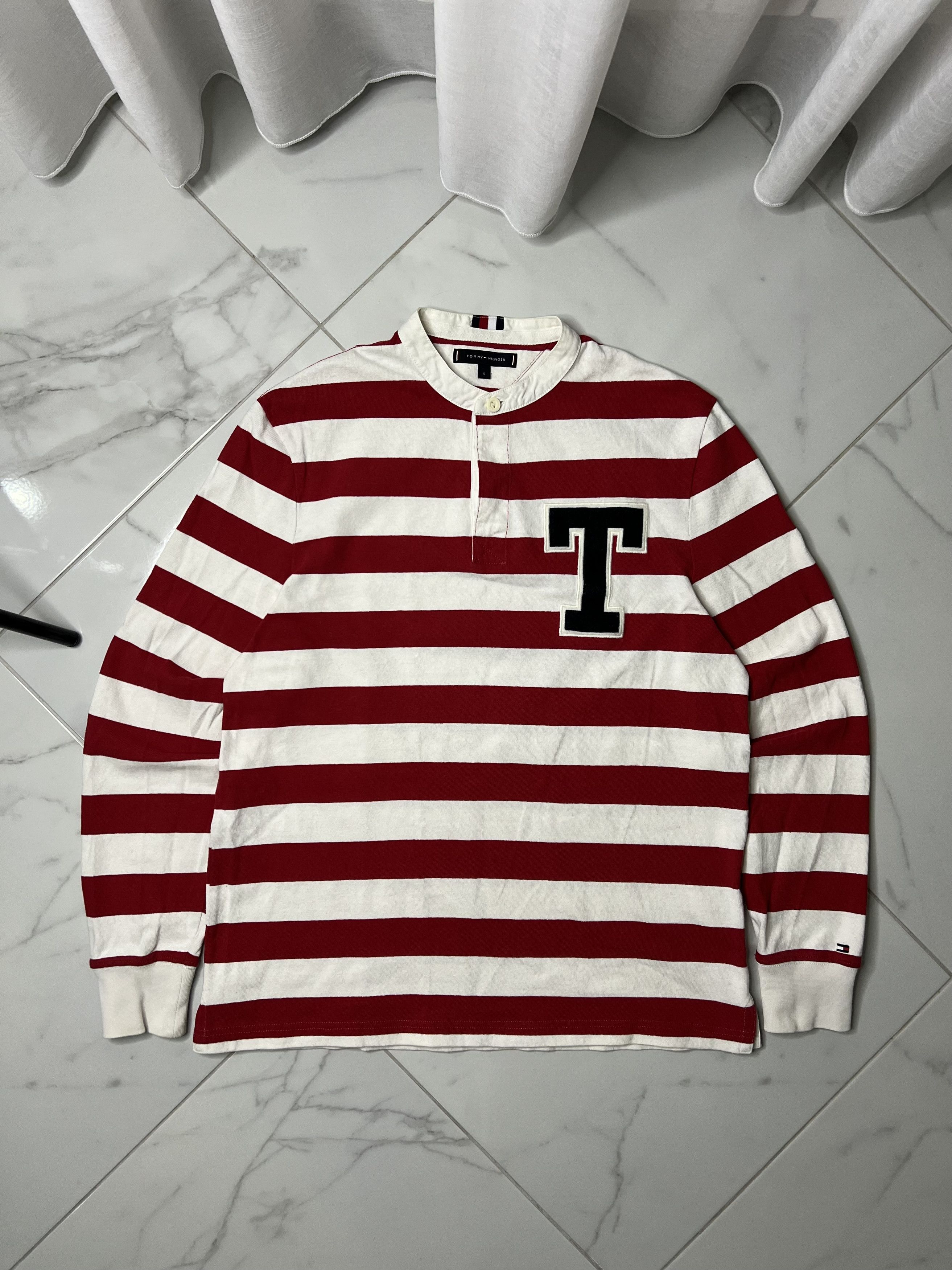 Tommy Hilfiger × Vintage Vintage Tommy Hilfiger stripped rugby longsleeve men’s Size US S / EU 44-46 / 1 - 1 Thumbnail