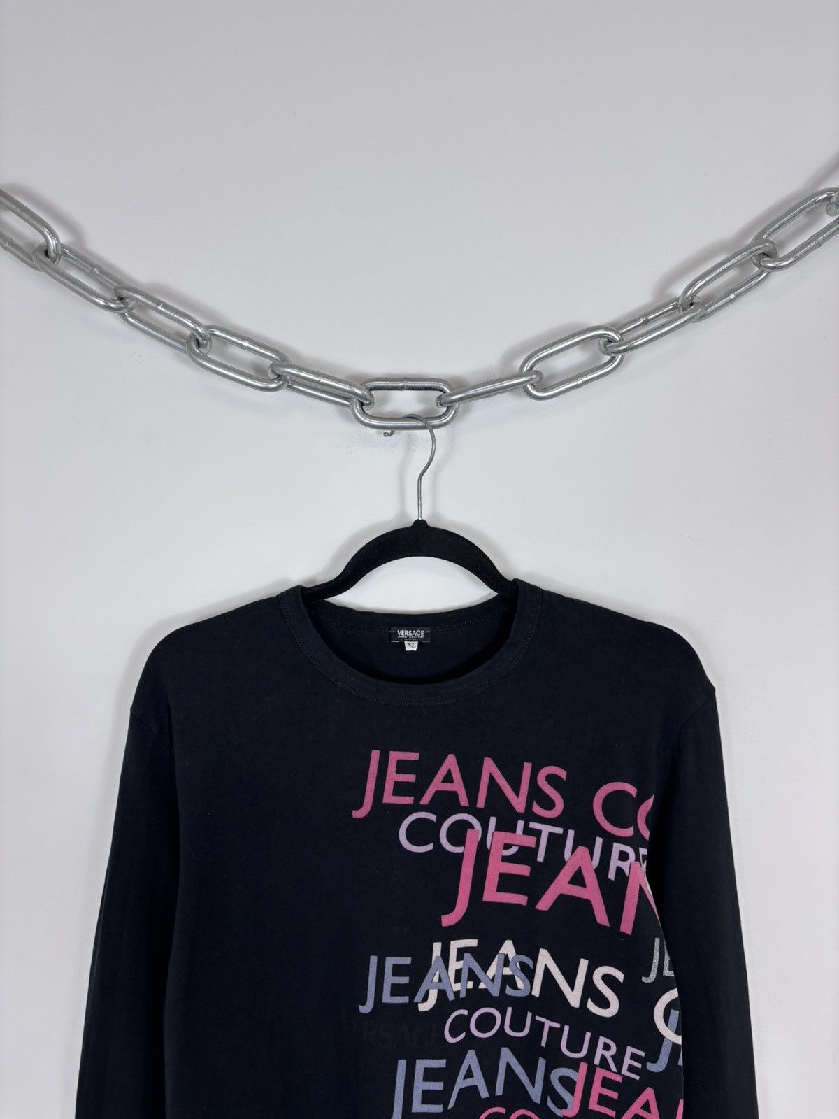 Versace Jeans Couture Versace Jeans Couture Vintage Monogram Black Long Sleeve Tee Size US M / EU 48-50 / 2 - 2 Thumbnail