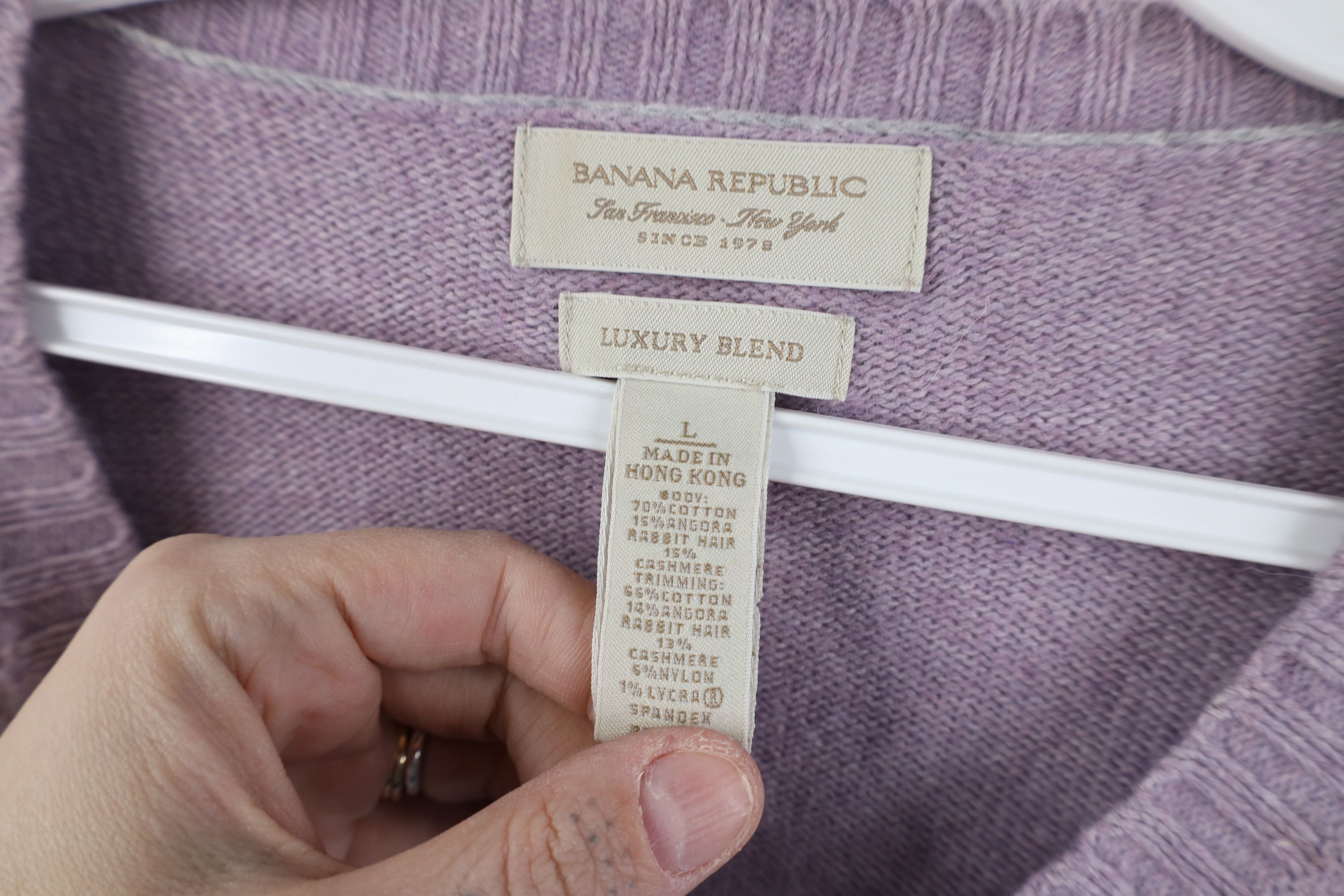 Banana Republic Vintage Banana Republic Cashmere Angora Elbow Patch Sweater Size US L / EU 52-54 / 3 - 8 Thumbnail