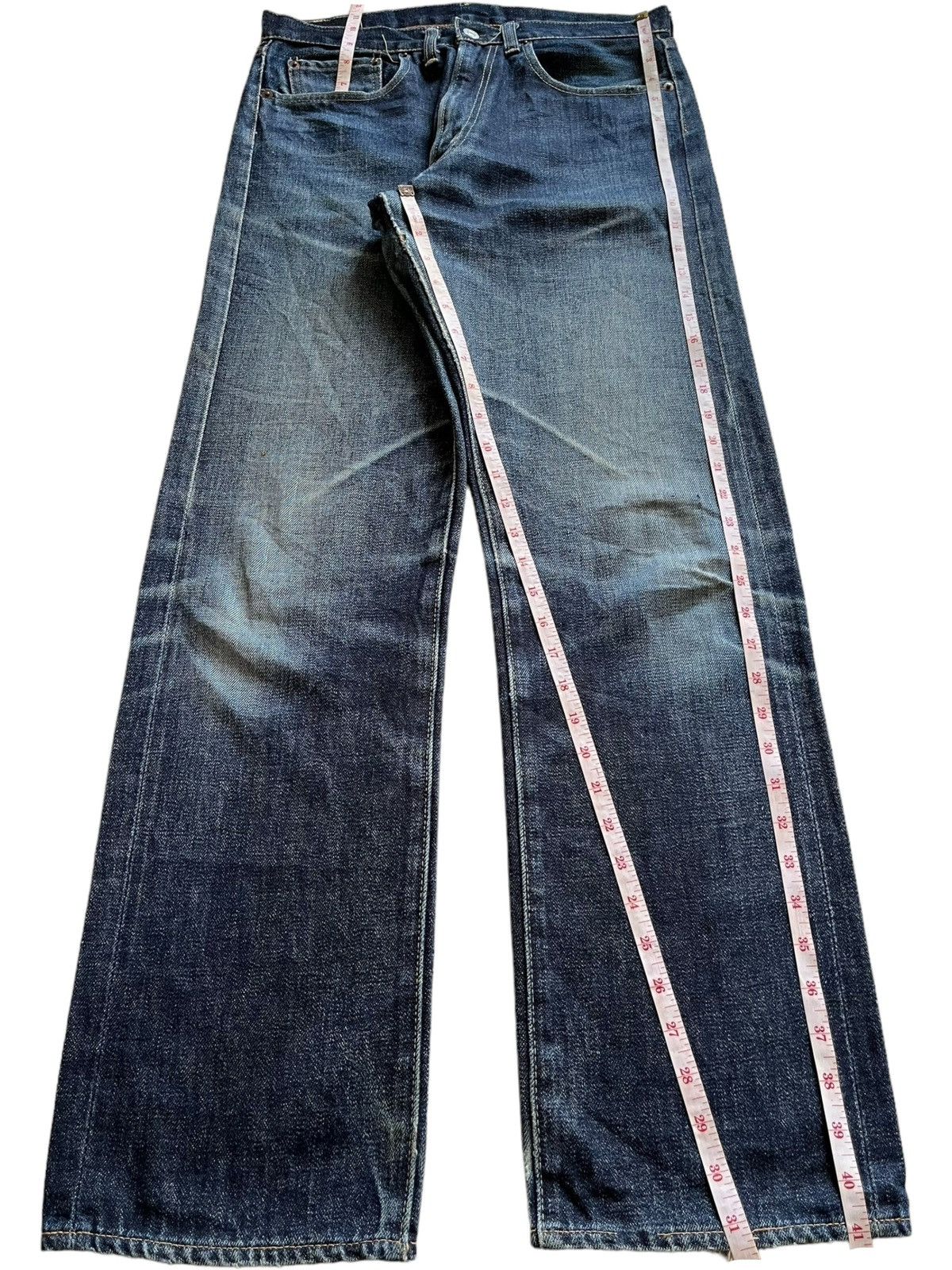 Denime Vintage Japanese Denime Selvedge Blue Wash Loose Jeans Size US 31 - 15 Thumbnail