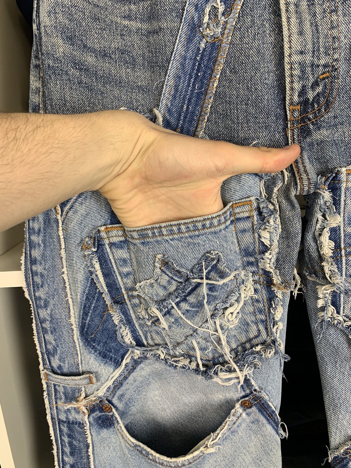 Levi's Women's Custom Patchwork Jeans with Levi's 501 Denim Panels Size 30" / US 8 / IT 44 - 12 Thumbnail