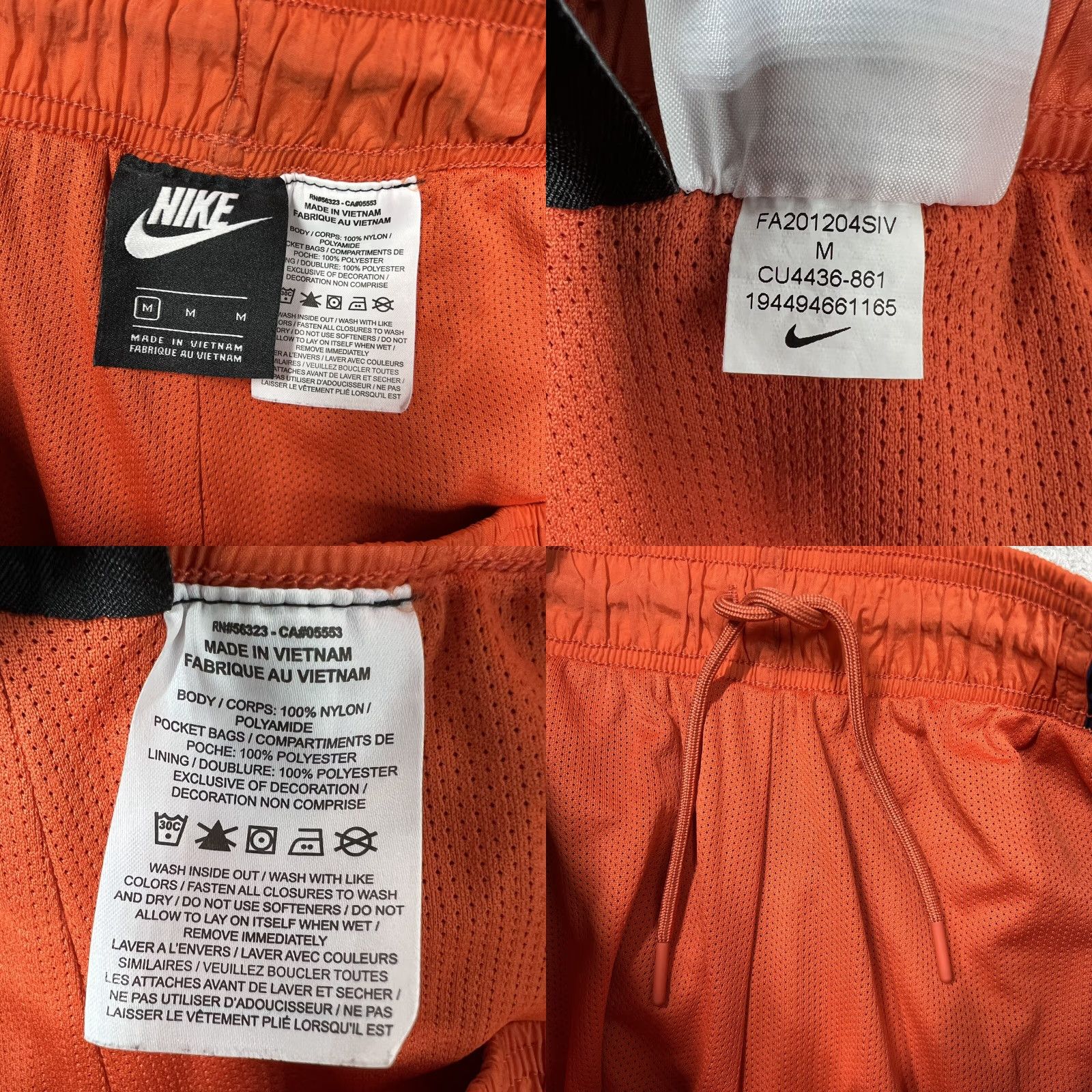 Nike Nike Sportswear Mens Shorts Heritage Windrunner Orange CU4436-861 Size US 31 - 8 Thumbnail