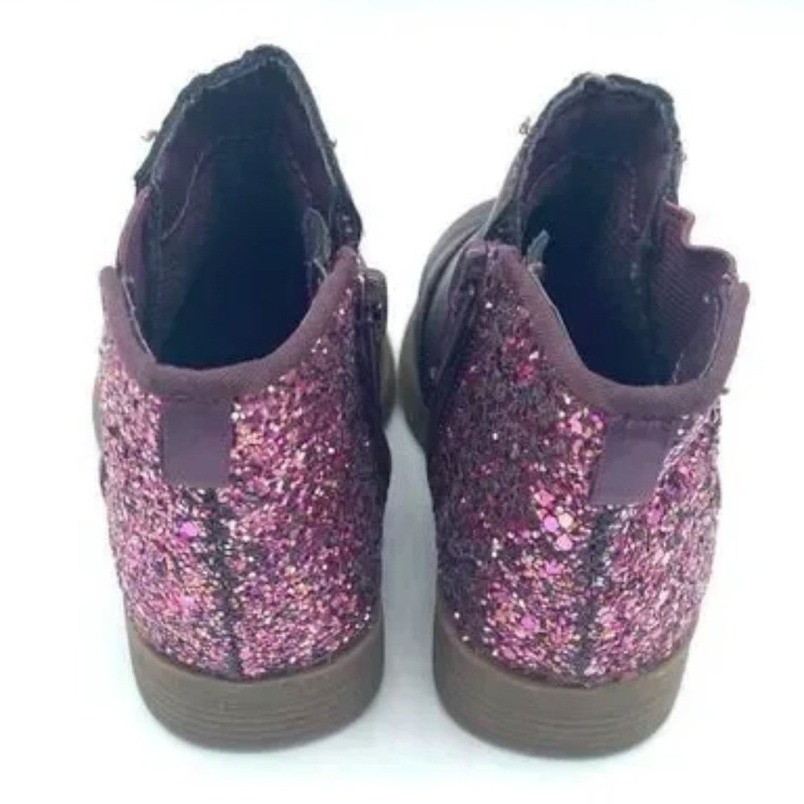 Oshkosh OSHKOSH Toddler Burgundy Metallic/Glitter Booties Sz 5 Size US 5 / IT 35 - 3 Thumbnail