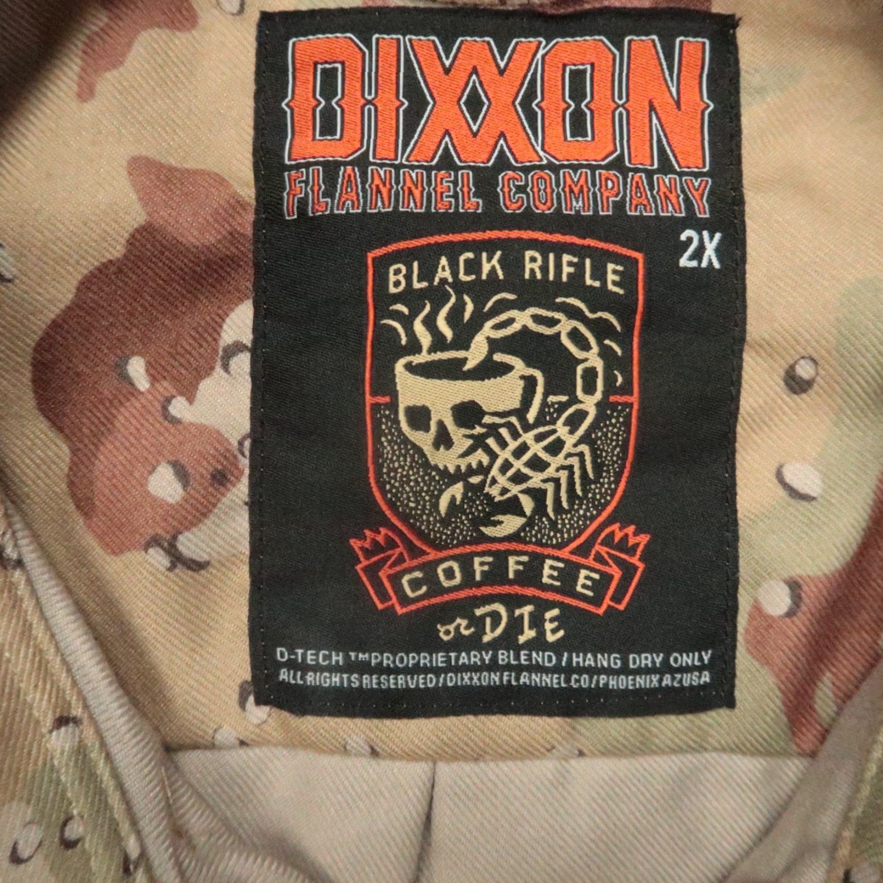 Vintage Dixxon Shirt Mens XXL Brown Camo Black Flannel Long Sleeve Button-Up BRCC Rifle Coffee Size US XXL / EU 58 / 5 - 3 Thumbnail