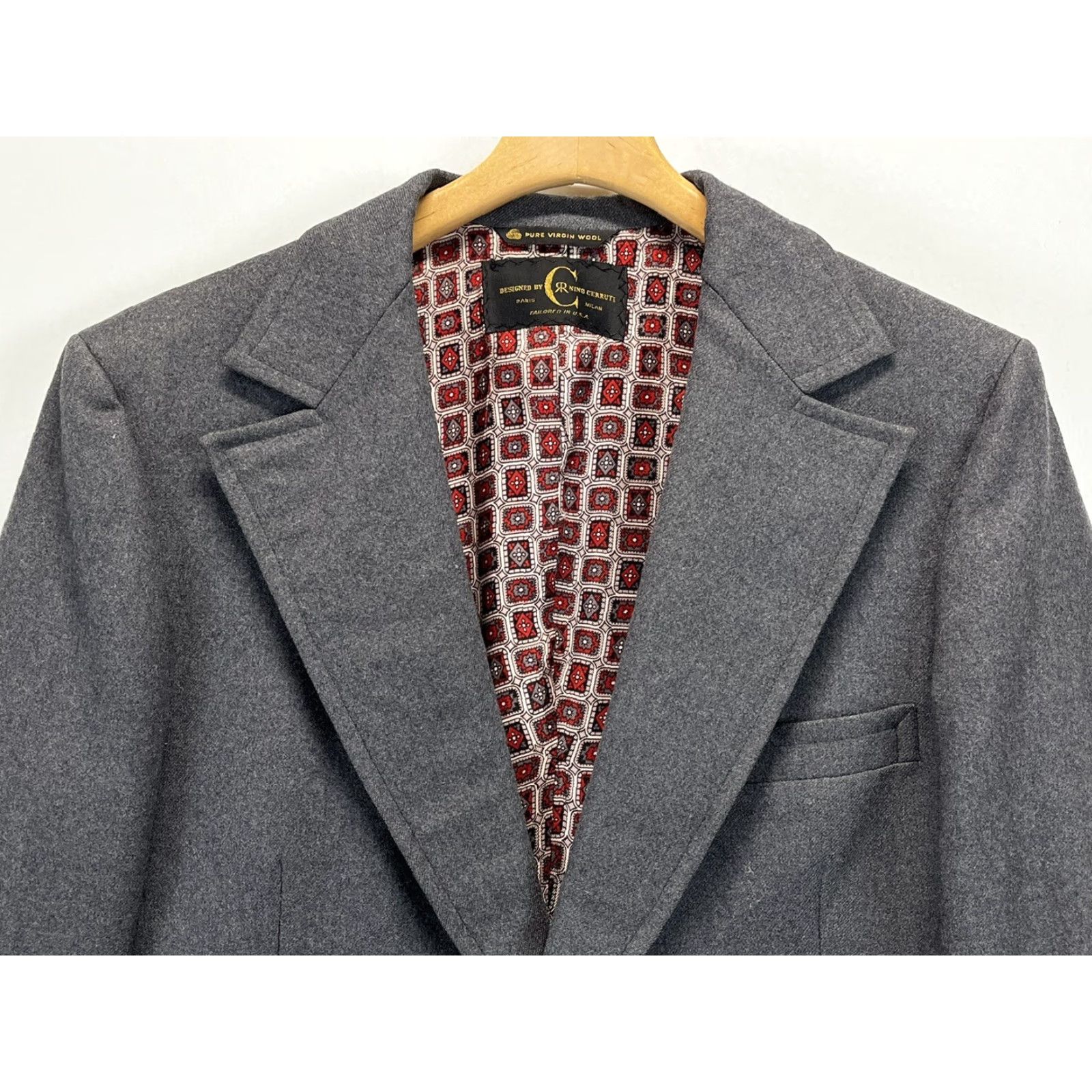 Vintage VINTAGE Nino Cerruti Suit Jacket 2 Piece Mens Gray 42 Regular 42 Chest 33x30 VGUC Great Condition Size 42R - 4 Thumbnail