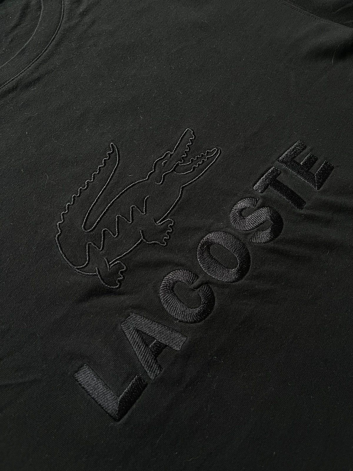 Lacoste Lacoste Sz XXL Big Embroidered Logo Tone Black T-Shirt Size US XXL / EU 58 / 5 - 3 Thumbnail