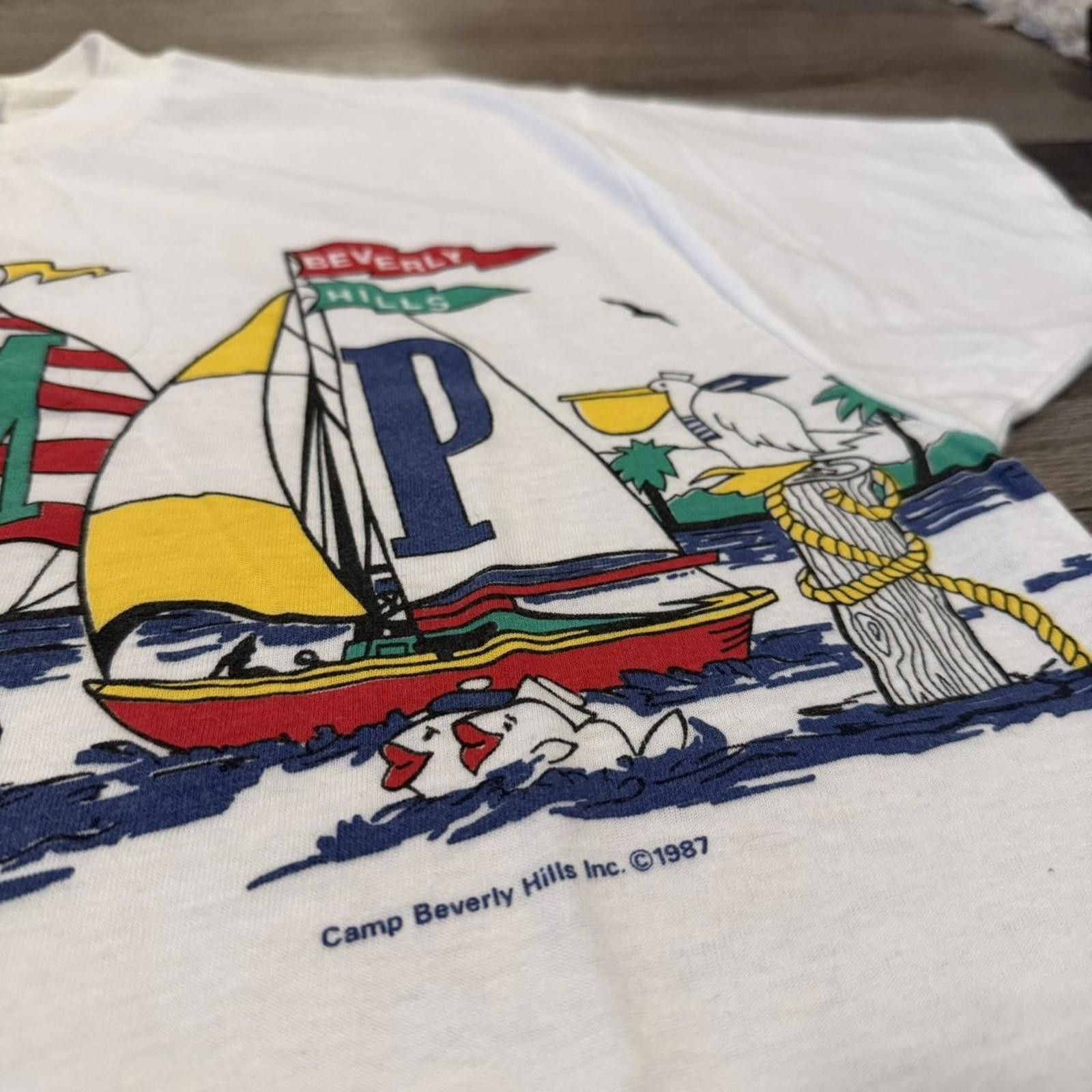 Other Vintage camp Beverly Hills t shirt 1987 boats sailing Size US M / EU 48-50 / 2 - 4 Thumbnail