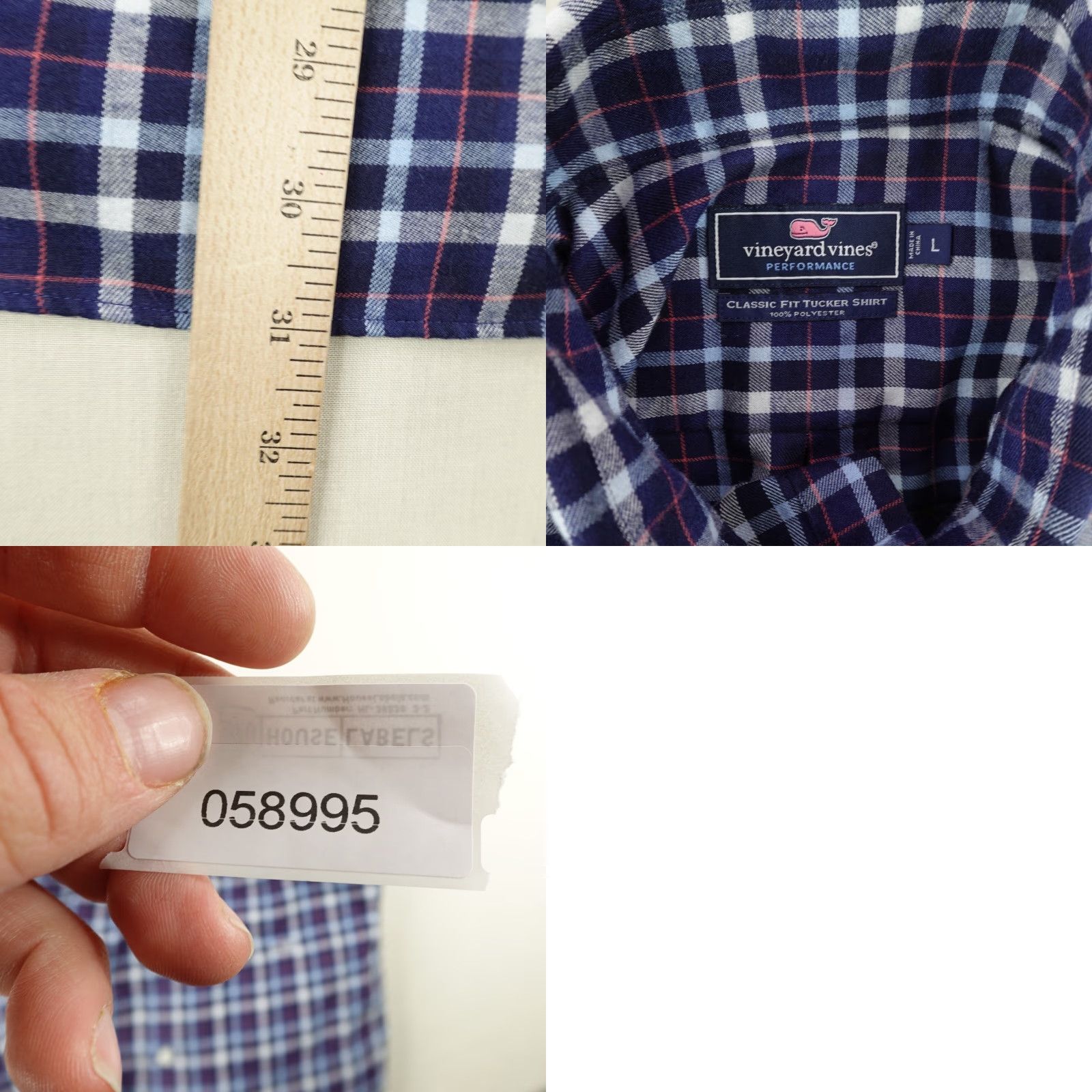 Vineyard Vines VINEYARD VINES Shirt Large Blue Plaid Flannel Tucker Button-Up Men L Blue Plaid Classic Fit Tucker Shirt Men Size US L / EU 52-54 / 3 - 8 Thumbnail