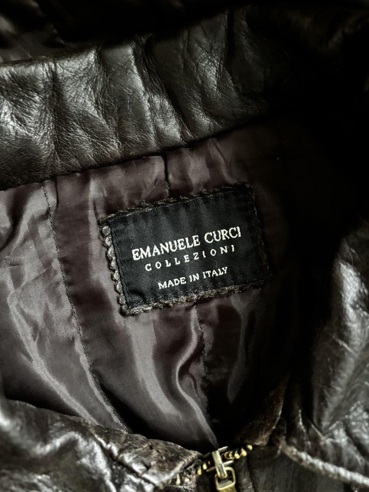 Other Emanuele Curci Women’s Leather Bomber Jacket Made in Italy Size XL / US 12-14 / IT 48-50 - 10 Thumbnail