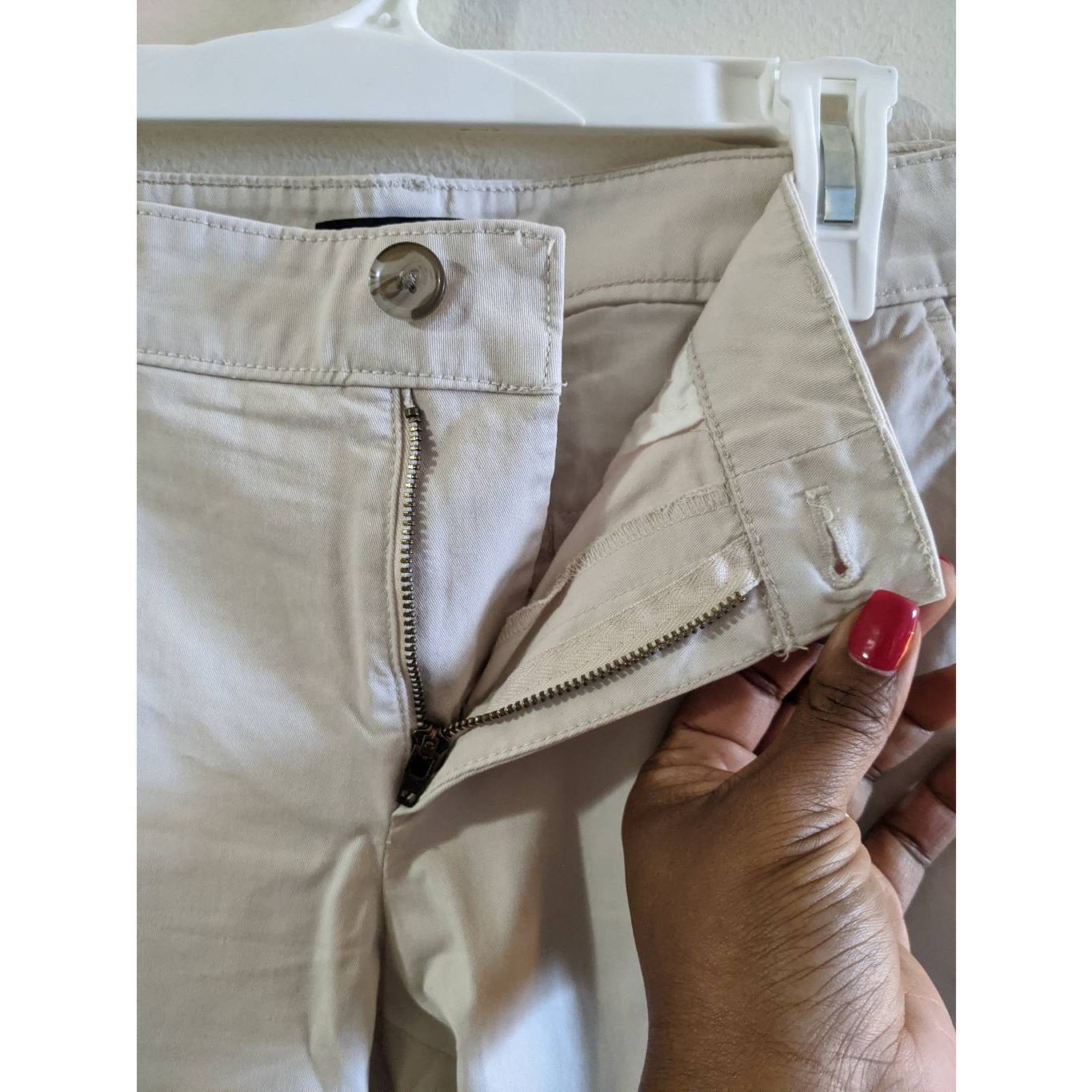 Banana Republic Banana Republic Womens Khaki Chino Pants Slim Fit Size 4 Light Beige Stretch Size 27" / US 4 / IT 40 - 9 Thumbnail
