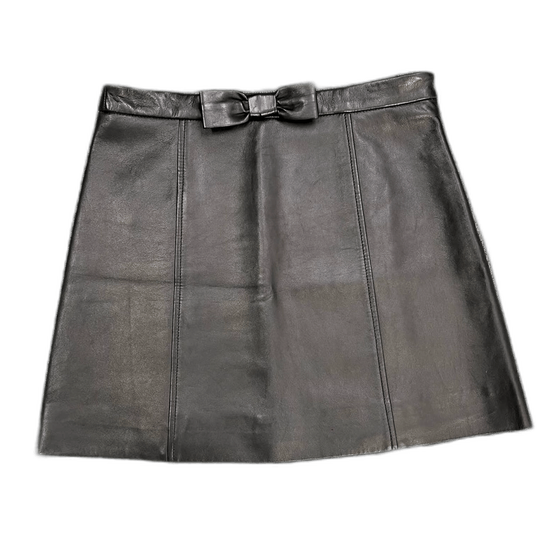 Prada Miumiu Black Lambskin Mini Skirt -2505 Size 37" - 1 Thumbnail