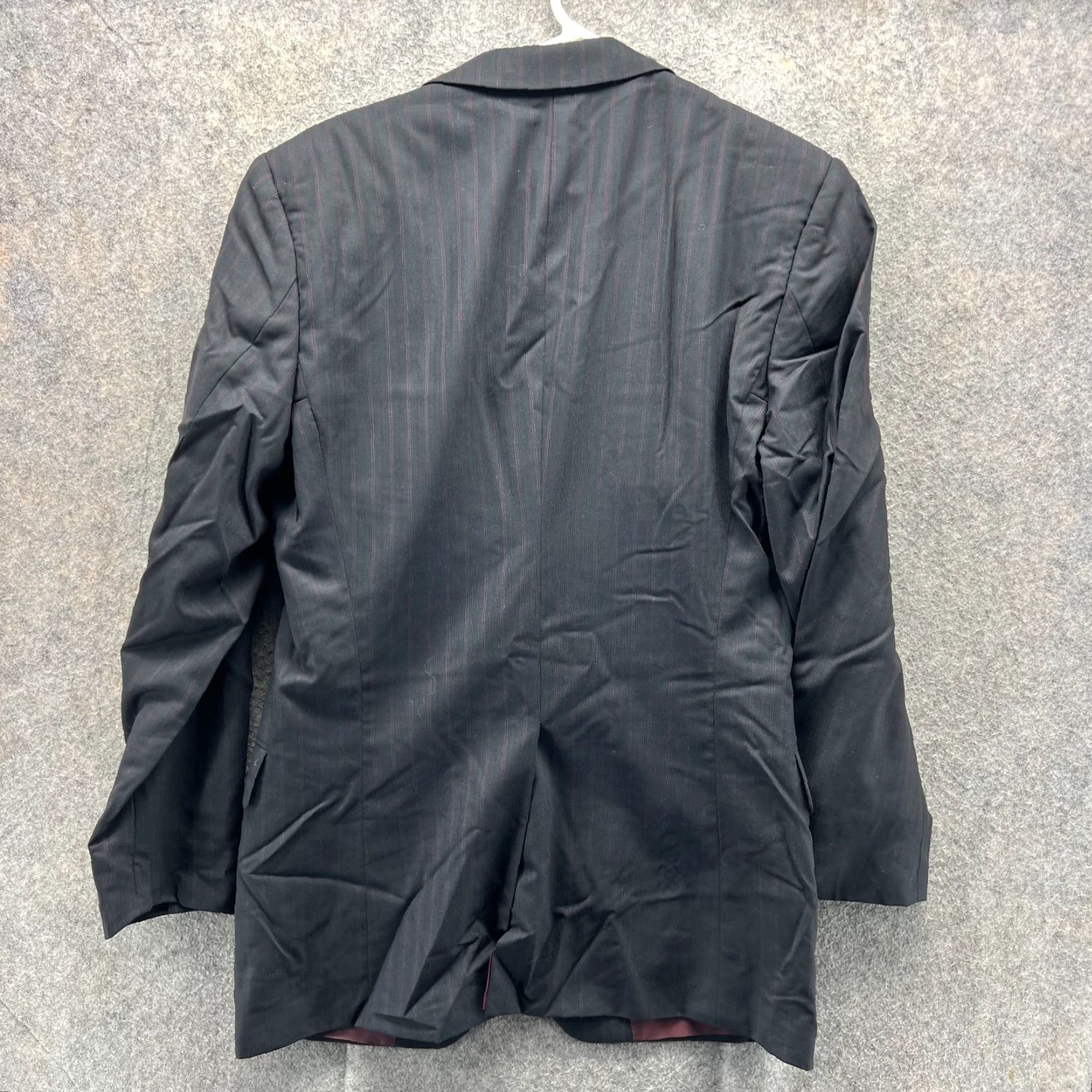 Hugo Boss HUGO BOSS Blazer Mens 36R Black Sport Coat Gable Vegas Jacket Striped Wool Jacket/Coat Notch Two-Button Flat Front Regular Mens Wool Black 36R Size 36R - 2 Thumbnail