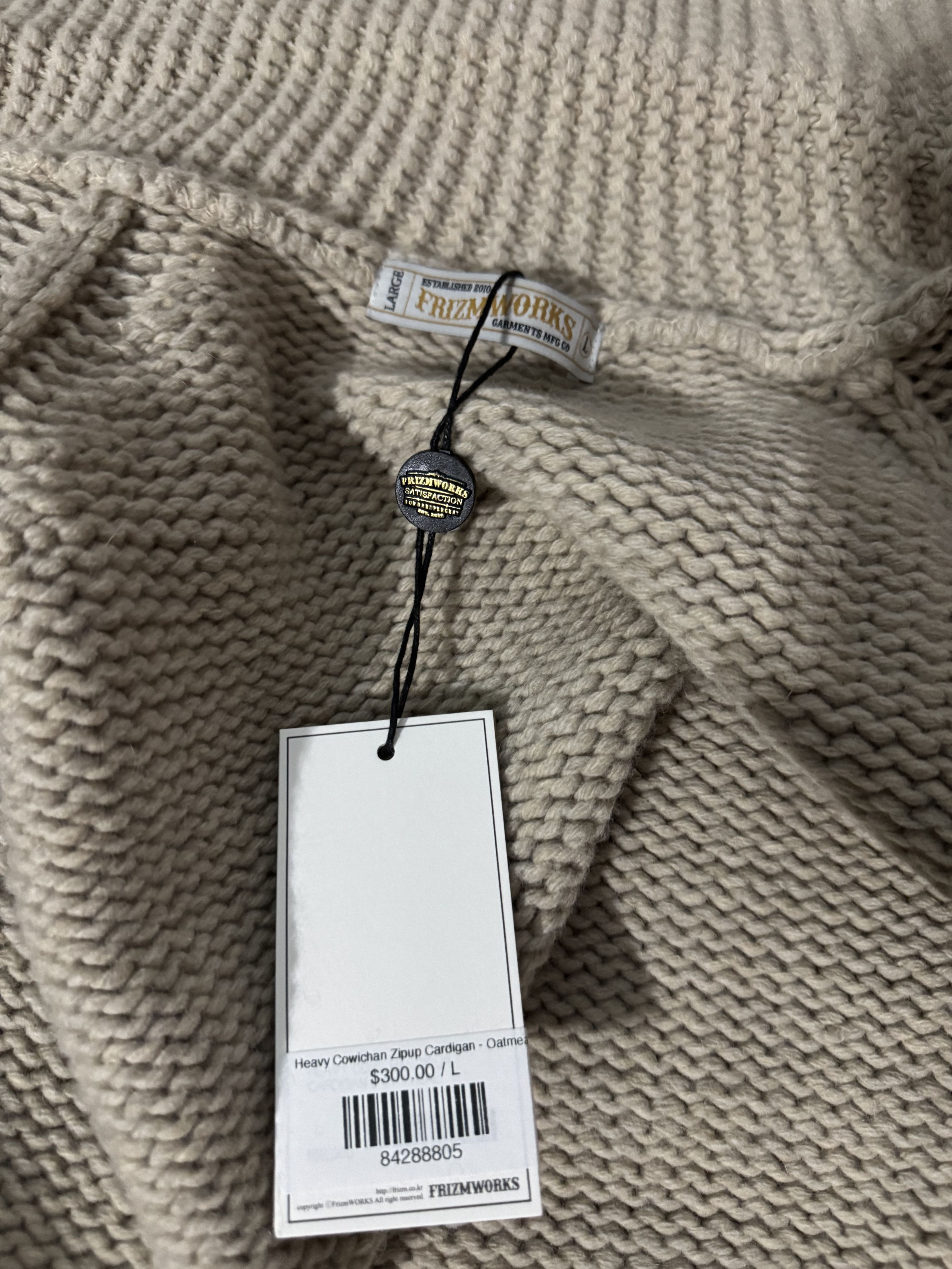 FrizmWORKS Heavy Cowichan Zipup Cardigan oatmeal Size US L / EU 52-54 / 3 - 4 Thumbnail