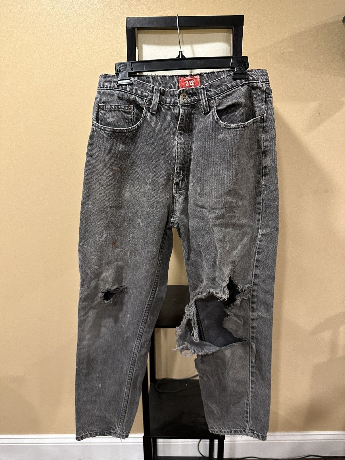 Vintage Vintage Two Hundred 212 Twelve Degrees Black Thrashed Denim Size US 32 / EU 48 - 5 Thumbnail
