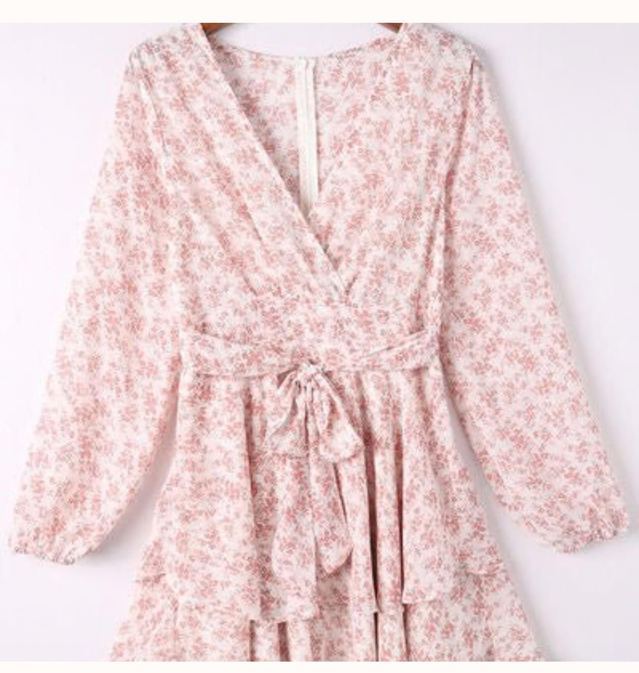 Designer Chic Floral Wrap Dress by Trendsi - Size L Size L / US 10 / IT 46 - 3 Thumbnail