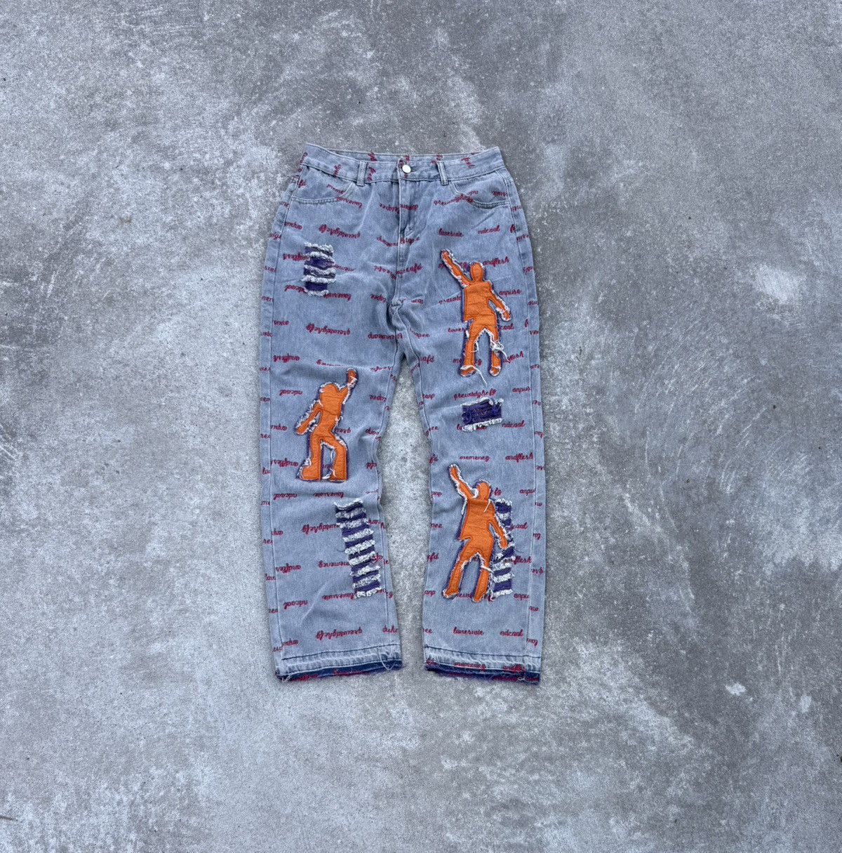 Vintage Vintage Y2K avantgarde streetwear affliction track jeans Size US 34 / EU 50 - 1 Thumbnail
