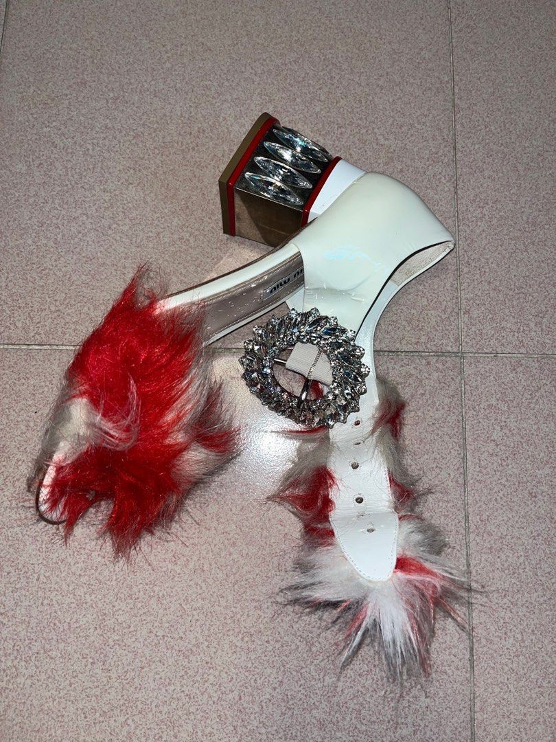 Miu Miu Miu Miu Faux Fur Heels Size US 10 / IT 40 - 6 Thumbnail