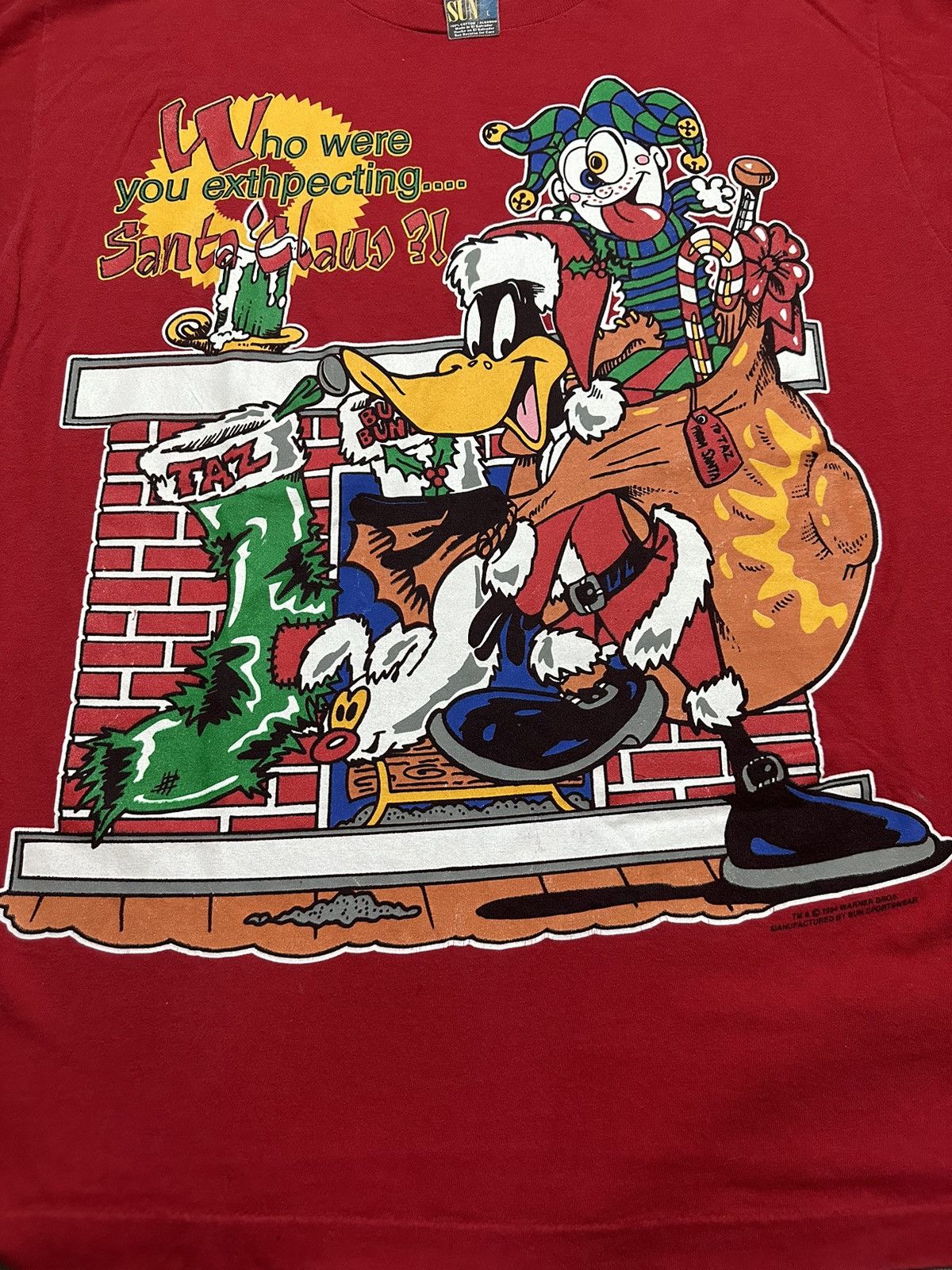 Vintage 90s Looney Tunes Daffy Duck christmas