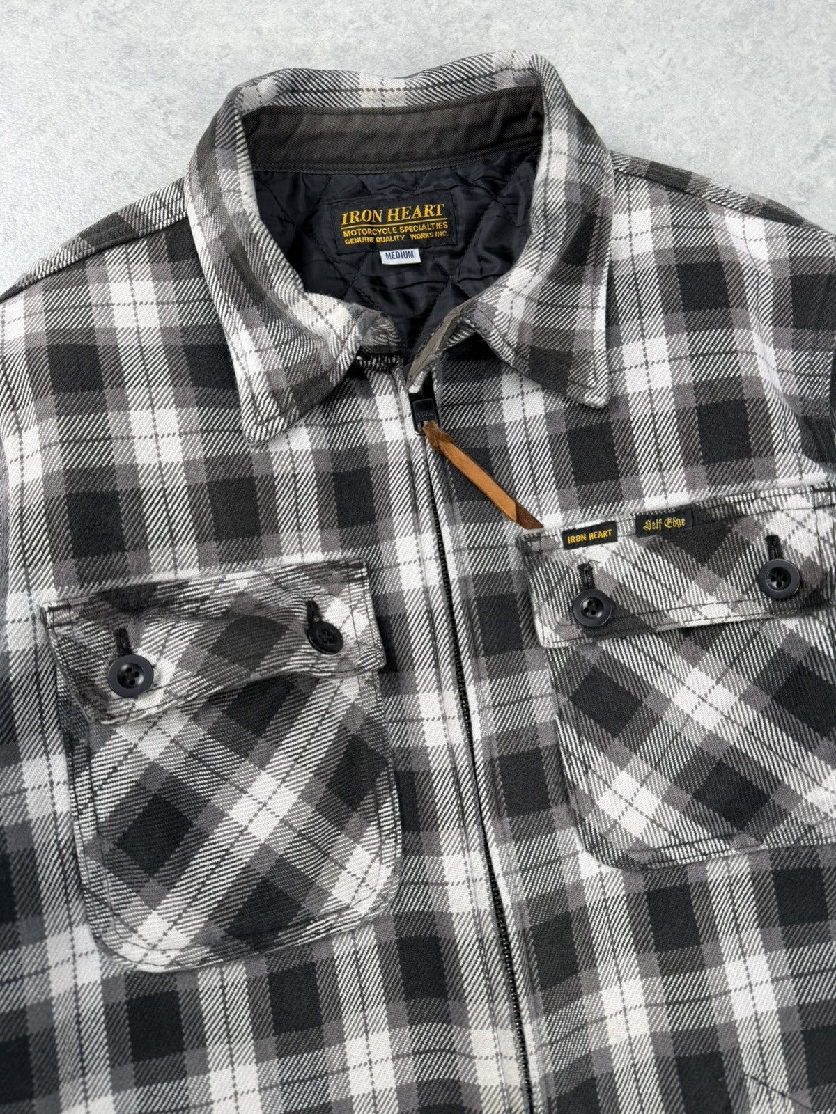 Iron Heart Iron Heart Heavy Flannel Zip Jacket Black Grey Check Size M Size US M / EU 48-50 / 2 - 4 Thumbnail