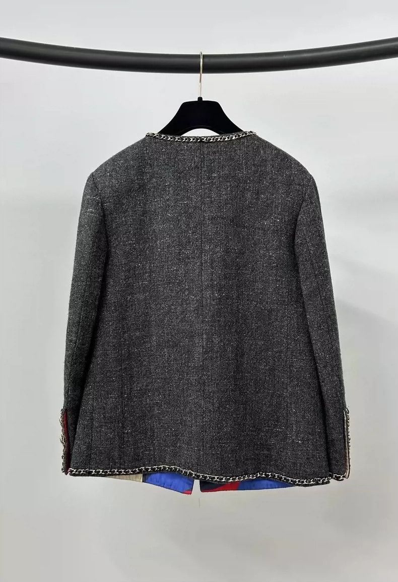 Chanel Chanel Gray four-pocket chain jacket Size XXS / US 00 / IT 34 - 2 Thumbnail