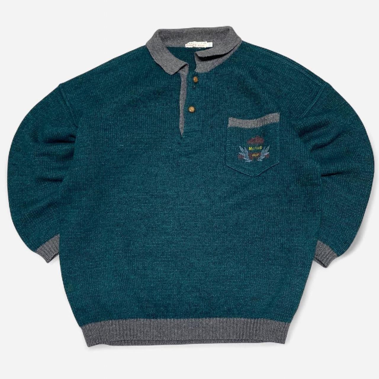 Other Vintage Mustang green & grey wool quarter button up sweater Size US M / EU 48-50 / 2 - 1 Thumbnail