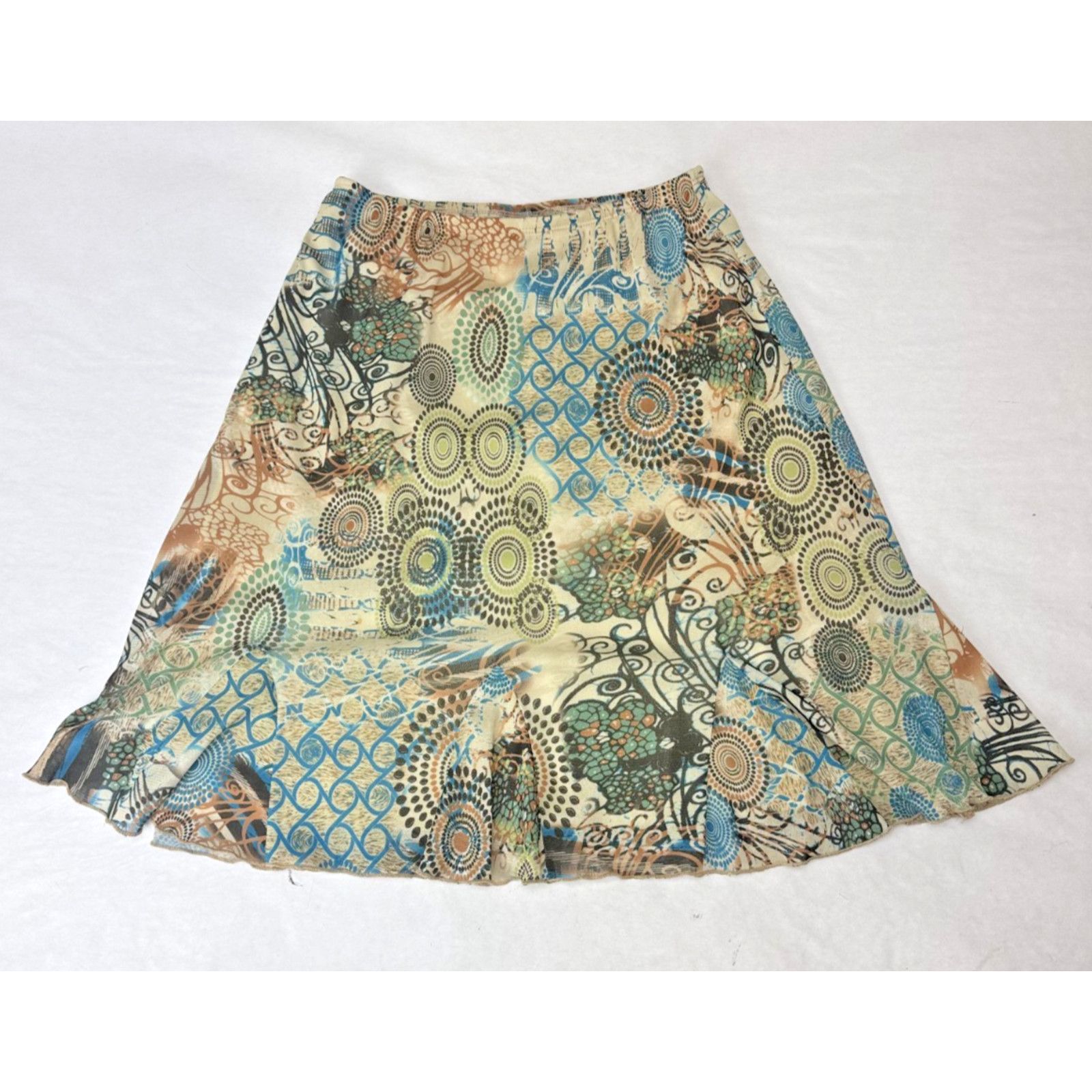 Other Y2K Vintage Print Skirt Sheer Overlay Molly & MaxBoho Small Size 27" / US 4 / IT 40 - 1 Thumbnail