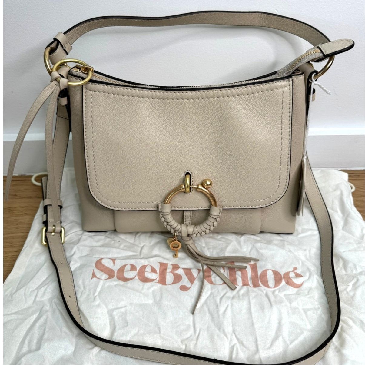 See by Chloe NWT See by Chloé Small Joan Beige Tan Leather Shoulder Bag Size ONE SIZE - 1 Thumbnail