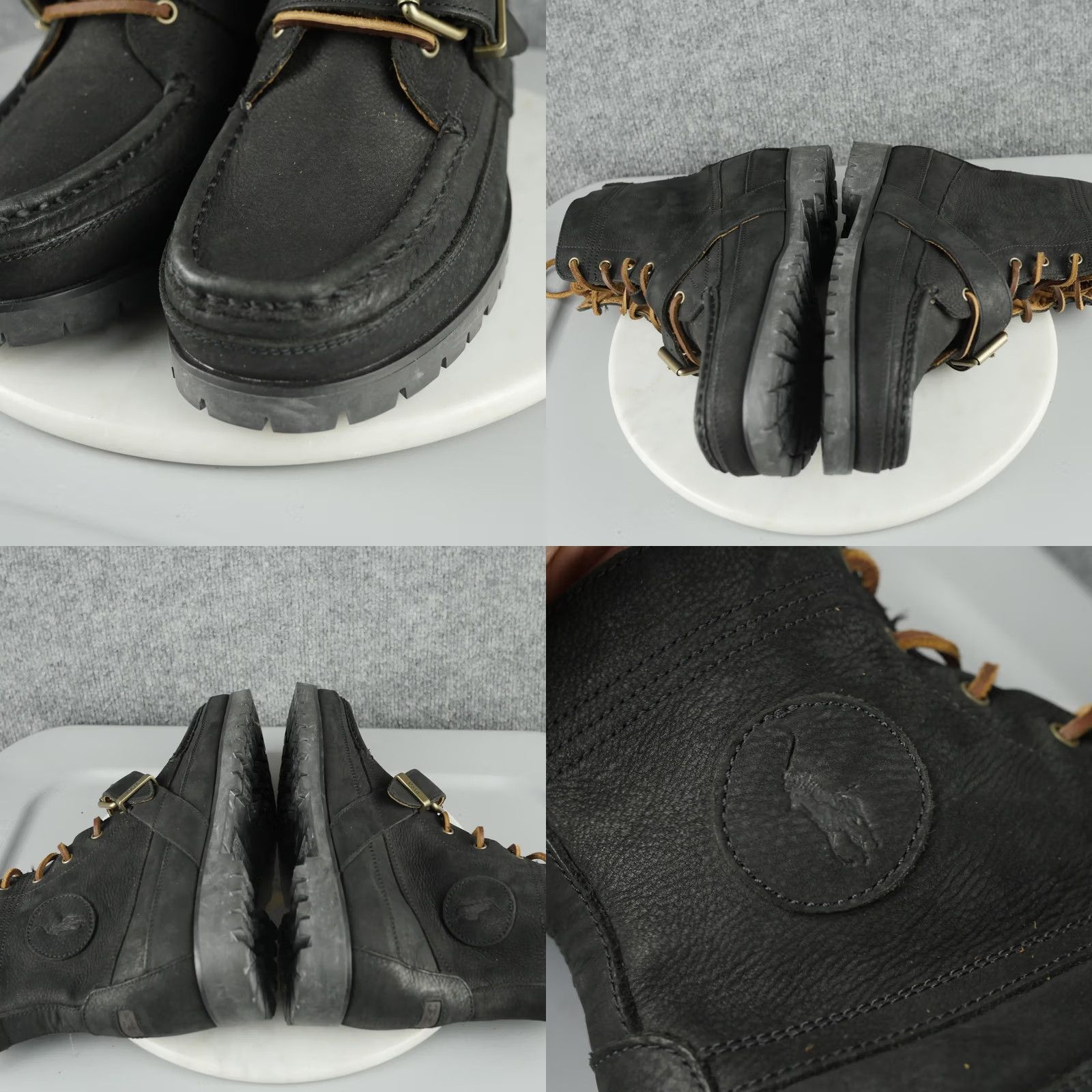 Polo Ralph Lauren Polo Ralph Lauren Ranger Boots Mens 9.5 Black Leather Lug Sole Moc Toe Combat Workwear Casual Shoes Size US M / EU 48-50 / 2 - 8 Thumbnail