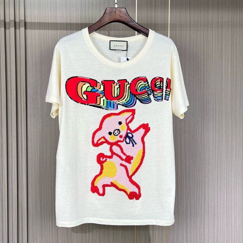 Gucci Gucci Piglet embroidered sequin letter short sleeves 2504-N Size US S / EU 44-46 / 1 - 1 Thumbnail