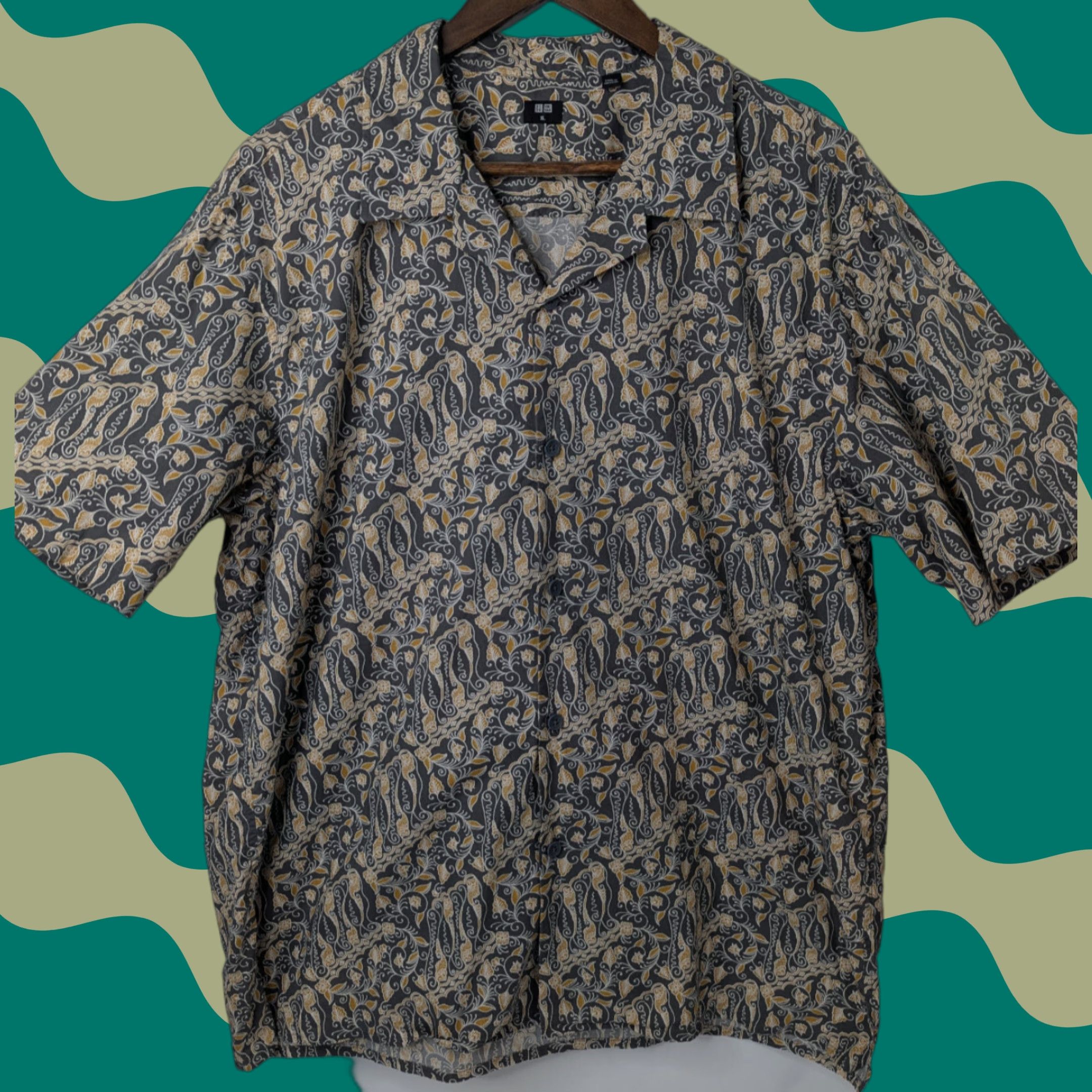 Uniqlo Uniqlo Camp Shirt Men’s XL Floral Hawaiian Short Sleeve Button Extra Fine Cotton Size US XL / EU 56 / 4 - 1 Thumbnail