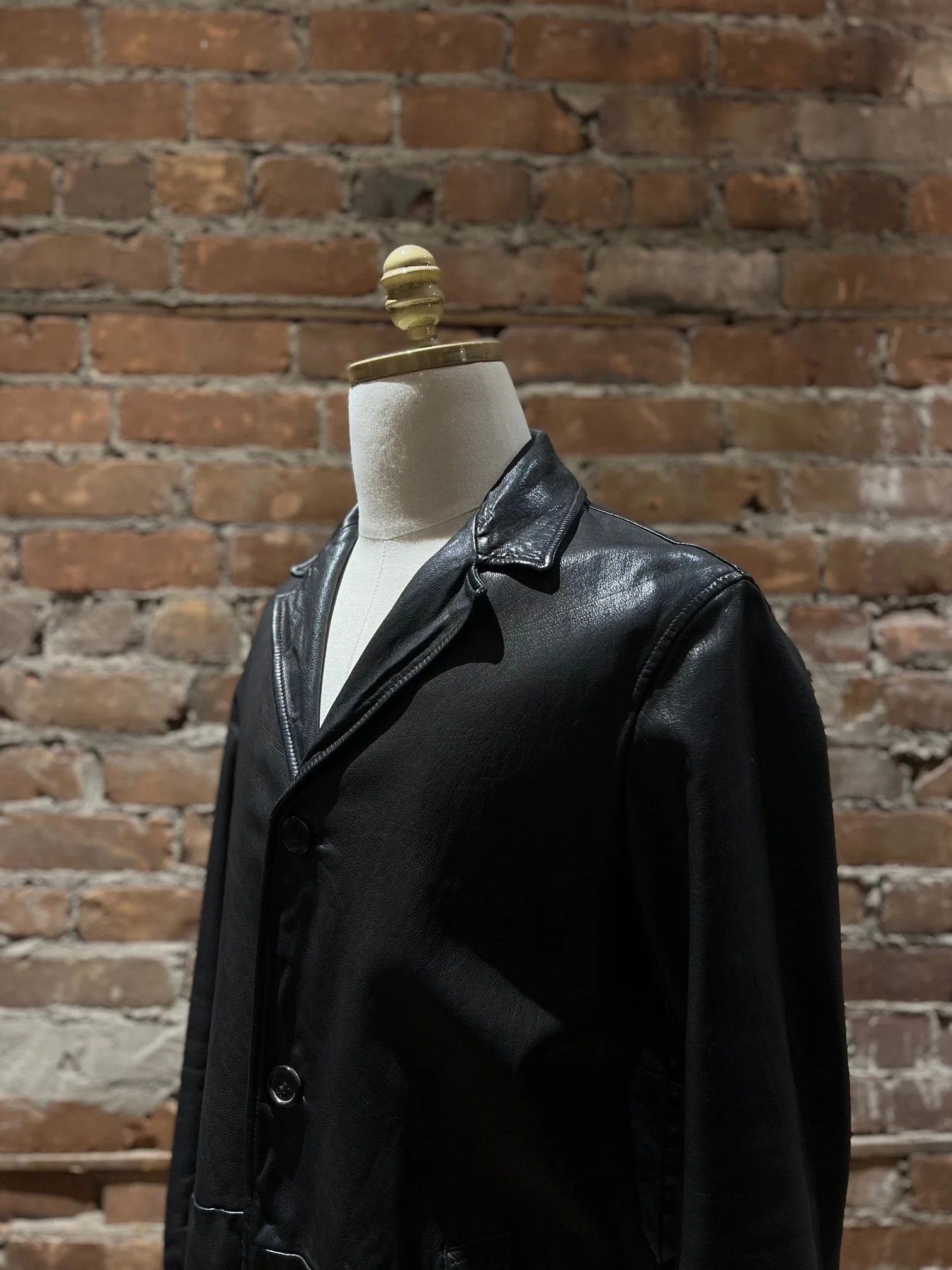 Prada Prada Men’s Long Leather Coat Size US S / EU 44-46 / 1 - 5 Thumbnail