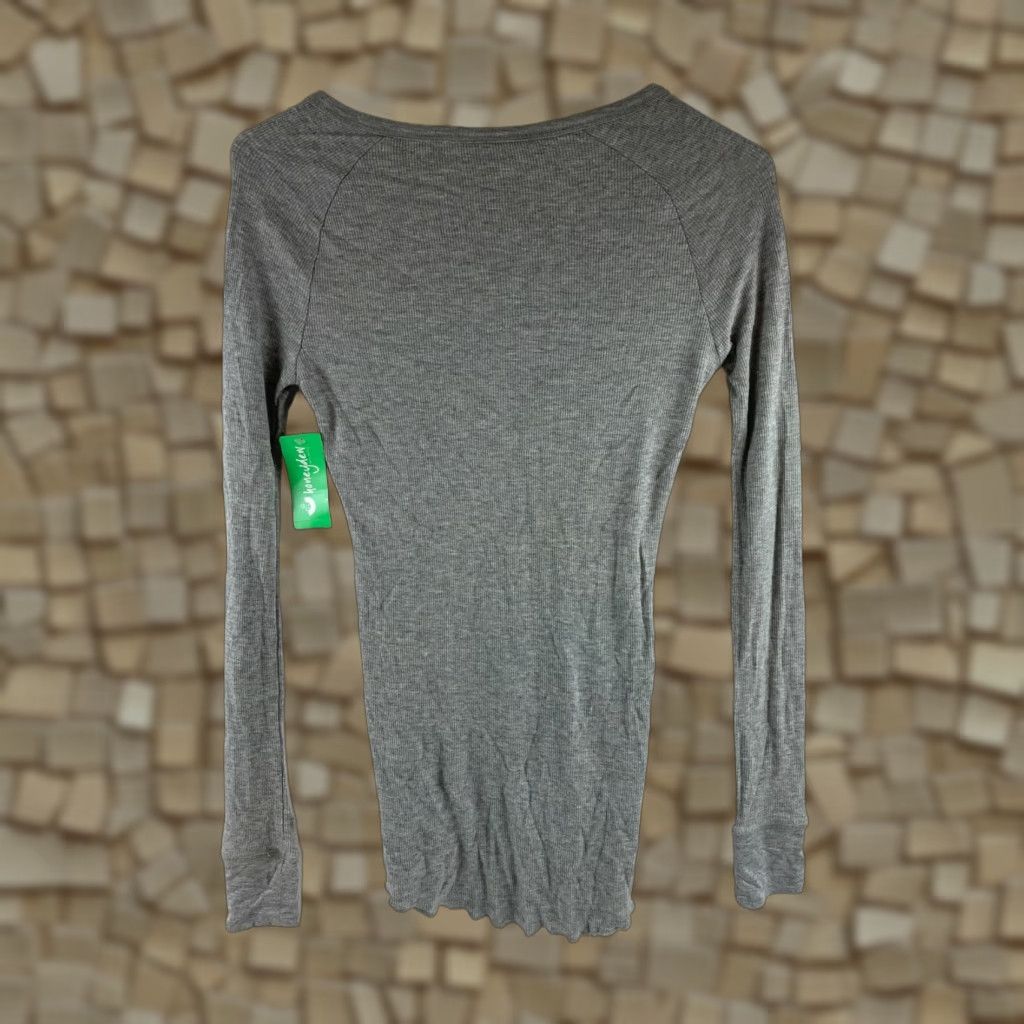 Vintage Honeydew Intimates Blouse Women's Size XS Gray V-Neck 1/4 Button Up Long Sleeve NWT Size XS / US 0-2 / IT 36-38 - 1 Thumbnail