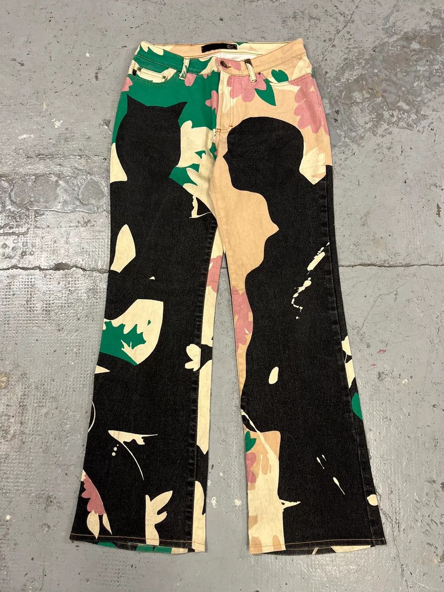 2000s Cavalli Human Artwork Contemporary Pants